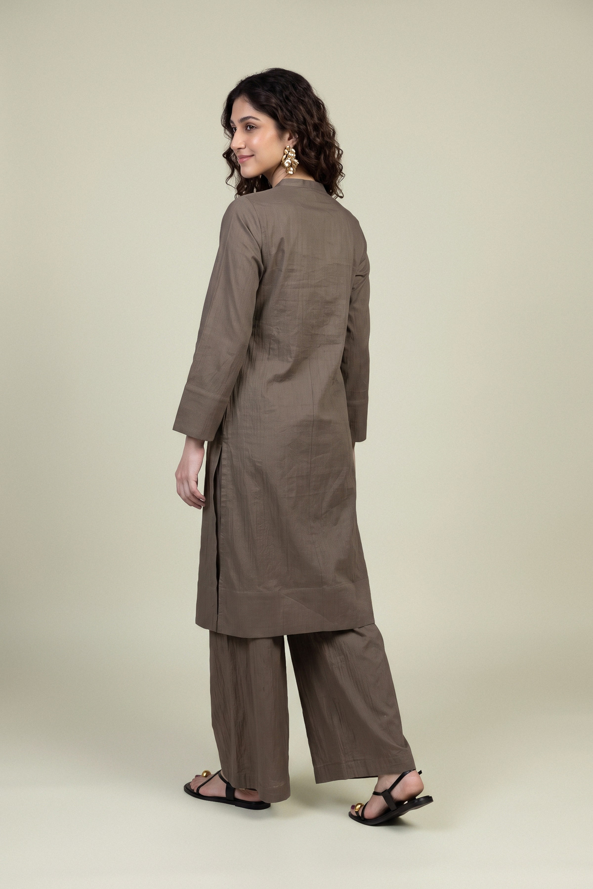 Embroidered Cotton Crinkle Cotton Crinkle Kurta - 1-26-102-A-F-VG