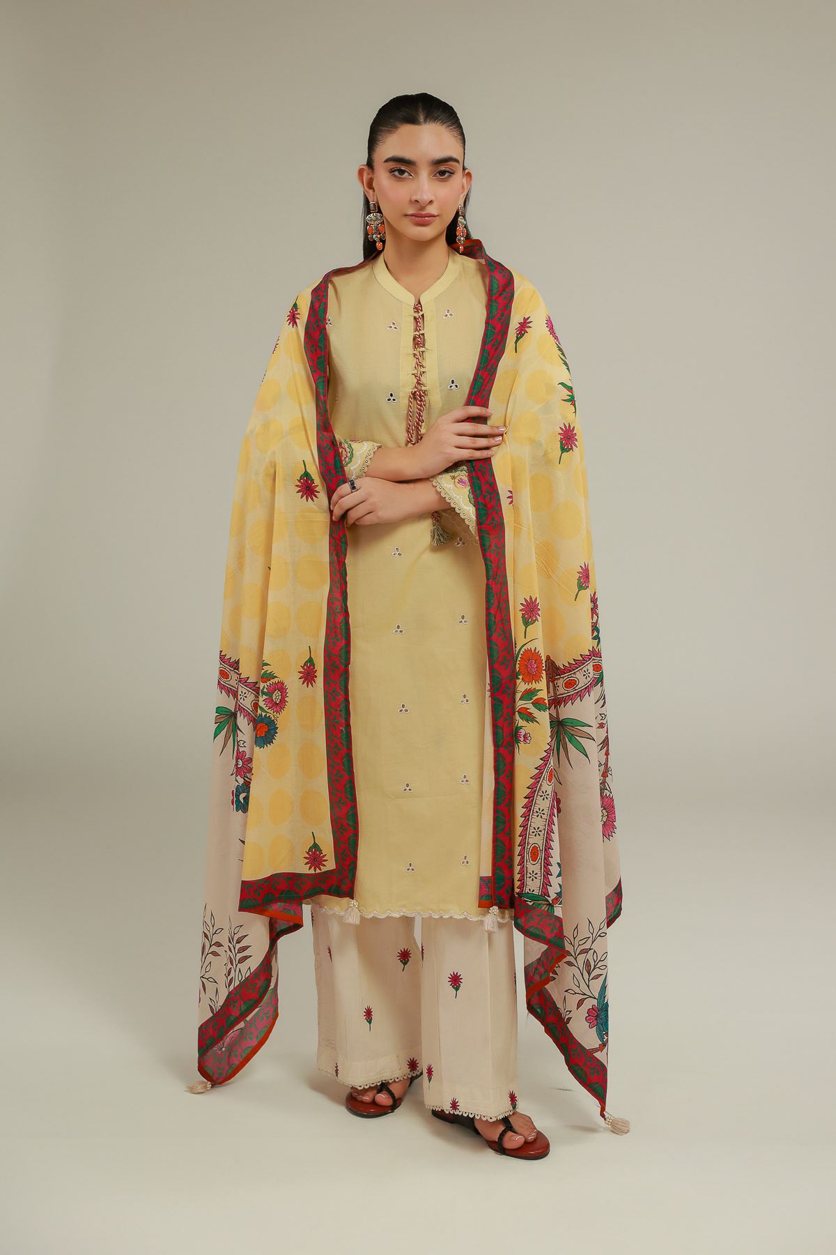 Embroidered Lawn Dupatta - 1-26-102-A-F-VG