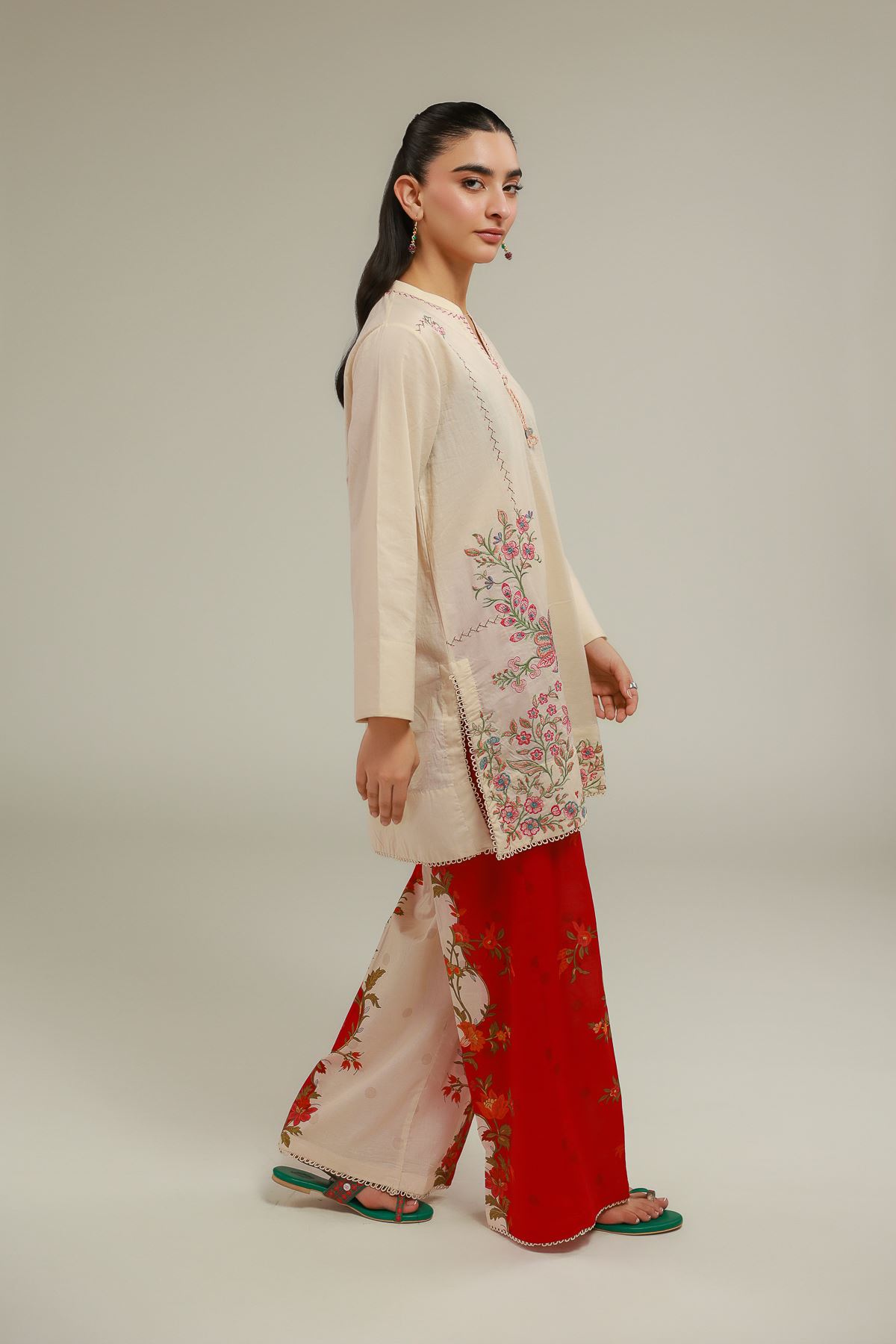 Embroidered Cambric Pants - 1-26-102-A-F-VG