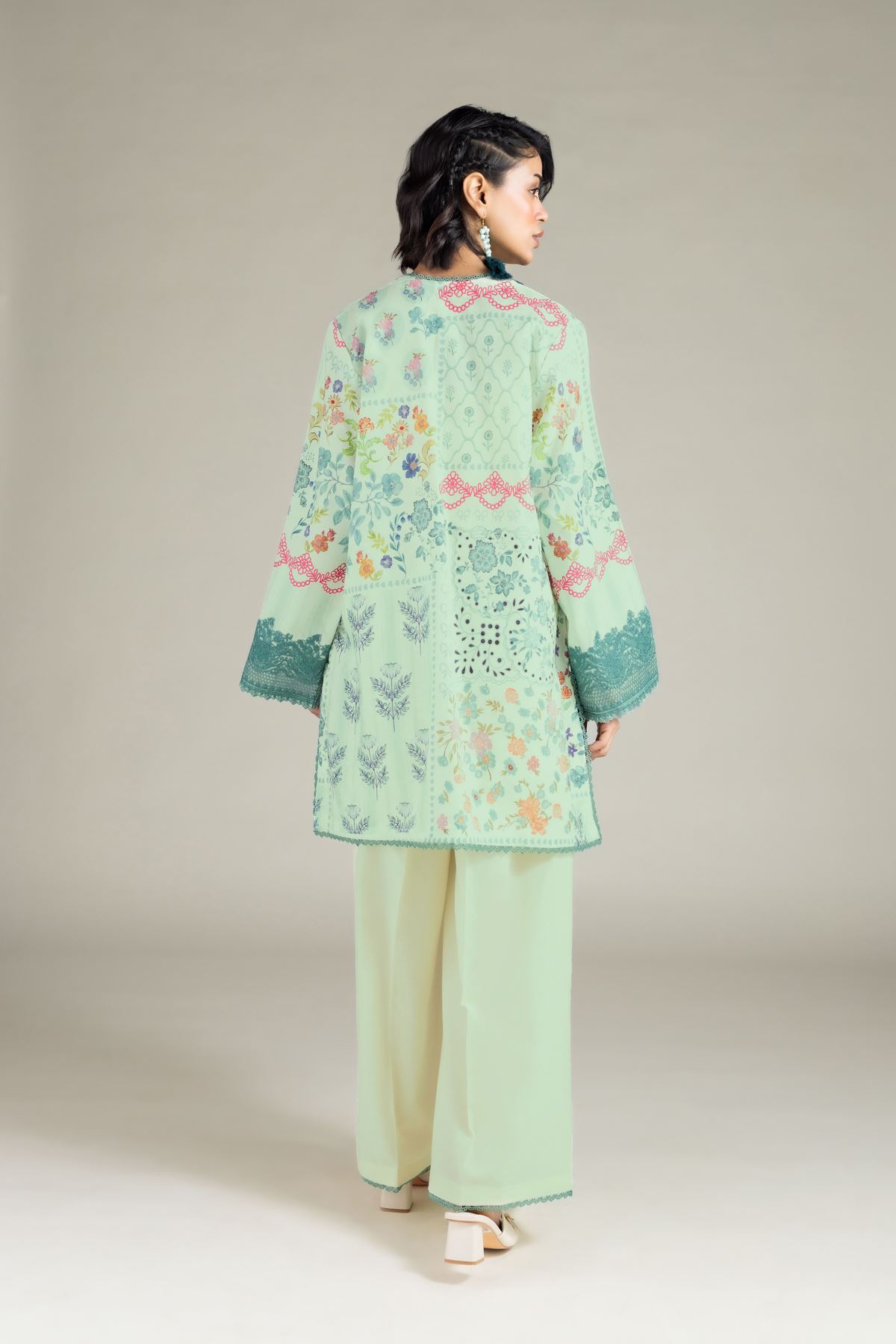 Embroidered Jacquard Floral Co-ords Outfit - T-A22-26-107FA-VG
