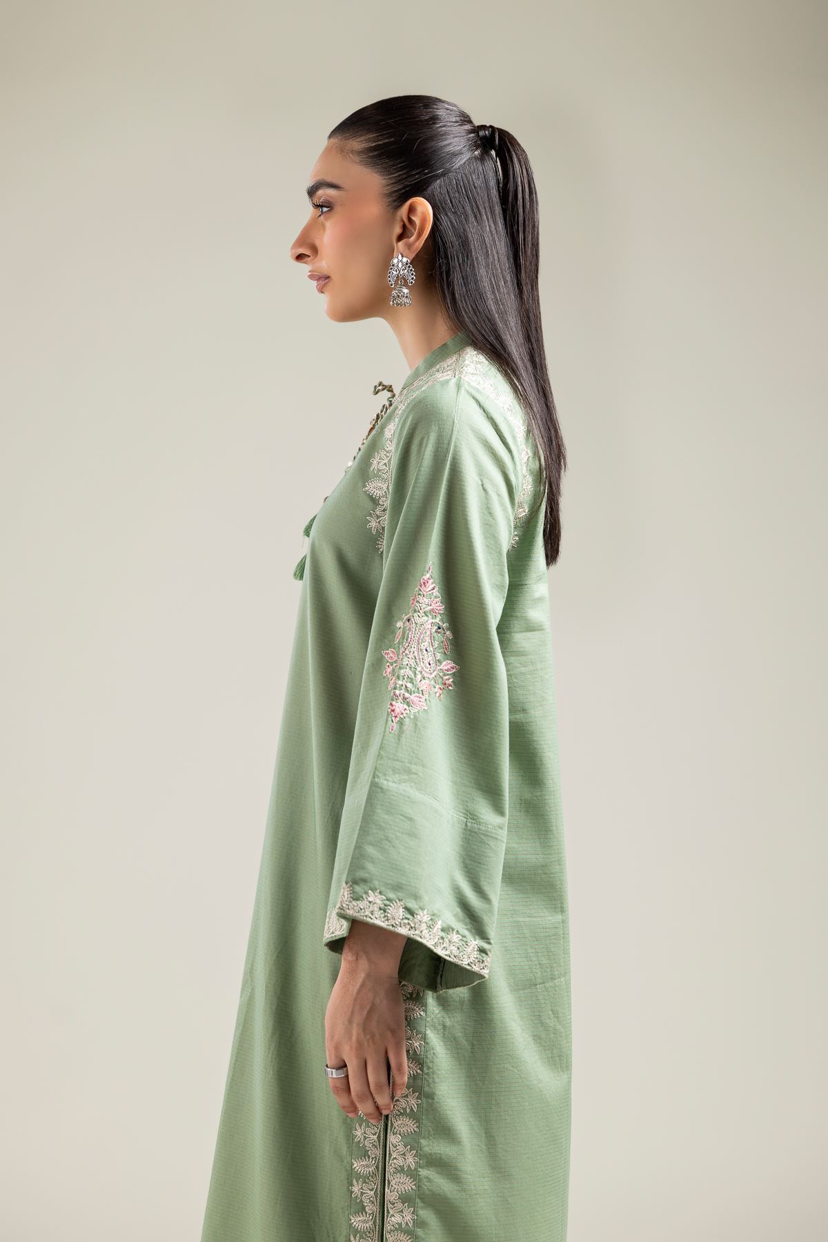 Embroidered Mesuri Floral Embroidered Kurta - 1-26-142-A-F-VG