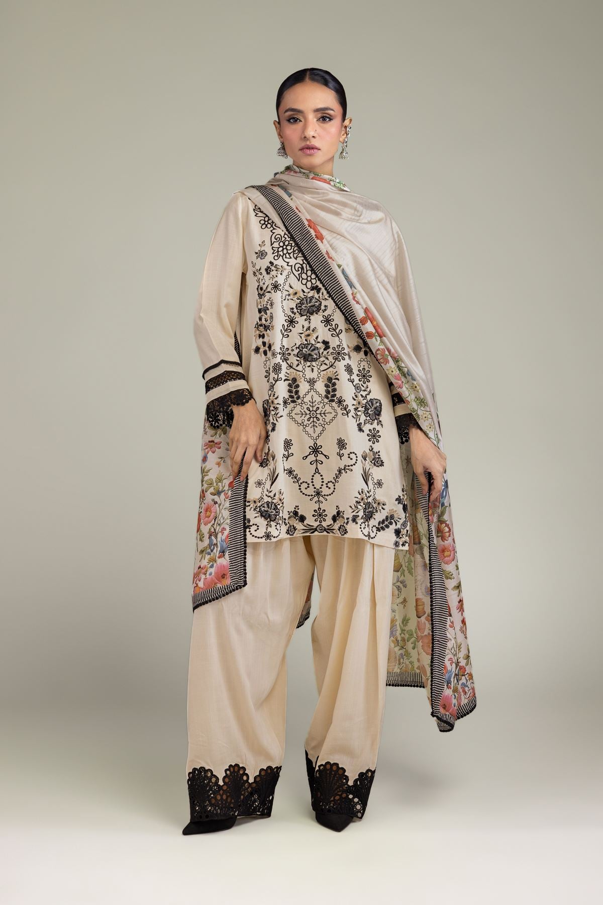 Embroidered Raw Silk Raw Silk Shalwar - 2-26-209-A-H1-VG
