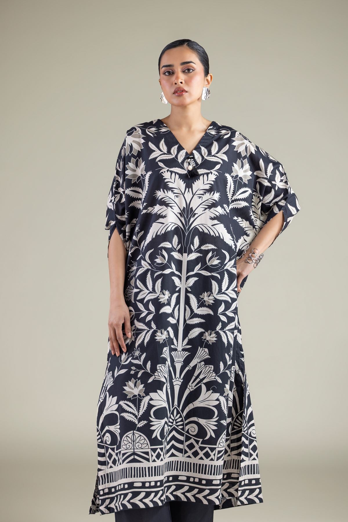 Embroidered Cambric Printed Cambric Kurta - 25-00-X2-03TA-VG