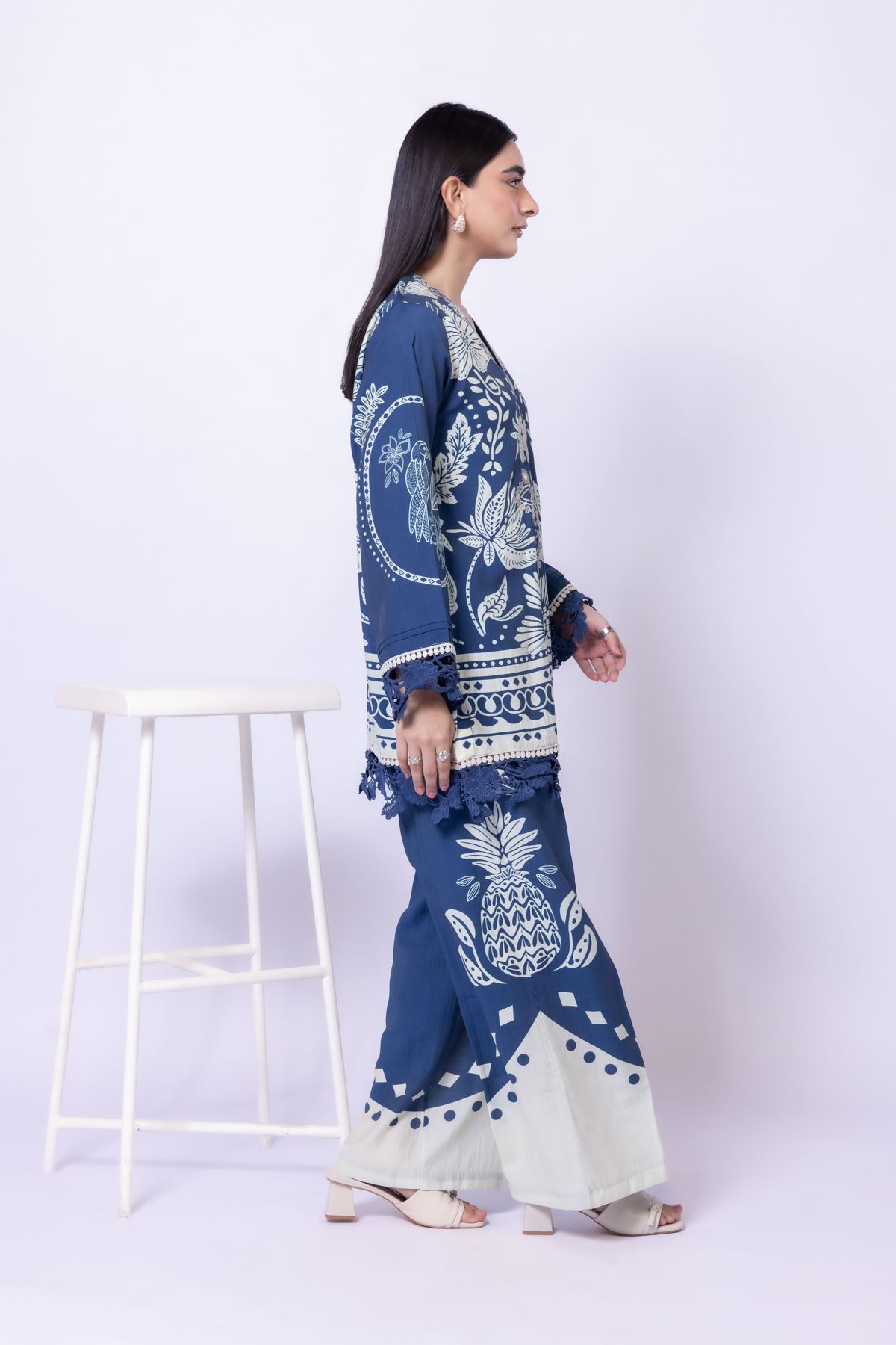 Printed Raw Silk Pants - 25-10-11E16-06TA-VG