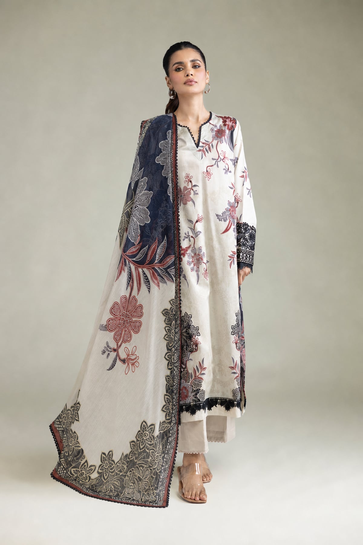 Embroidered Lawn Lawn 3-Piece Tailored - 1-26-309-B-D1-VG