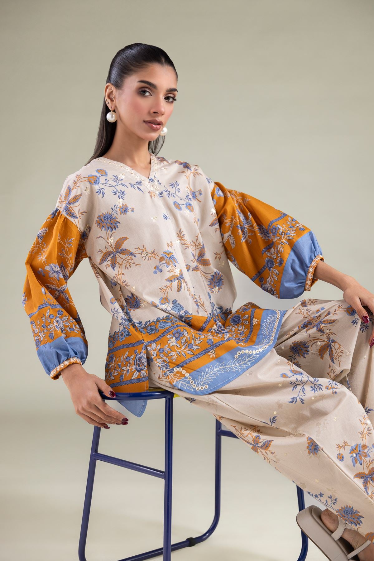 Embroidered Cambric Blouse - 6-26-104-A-D-VG