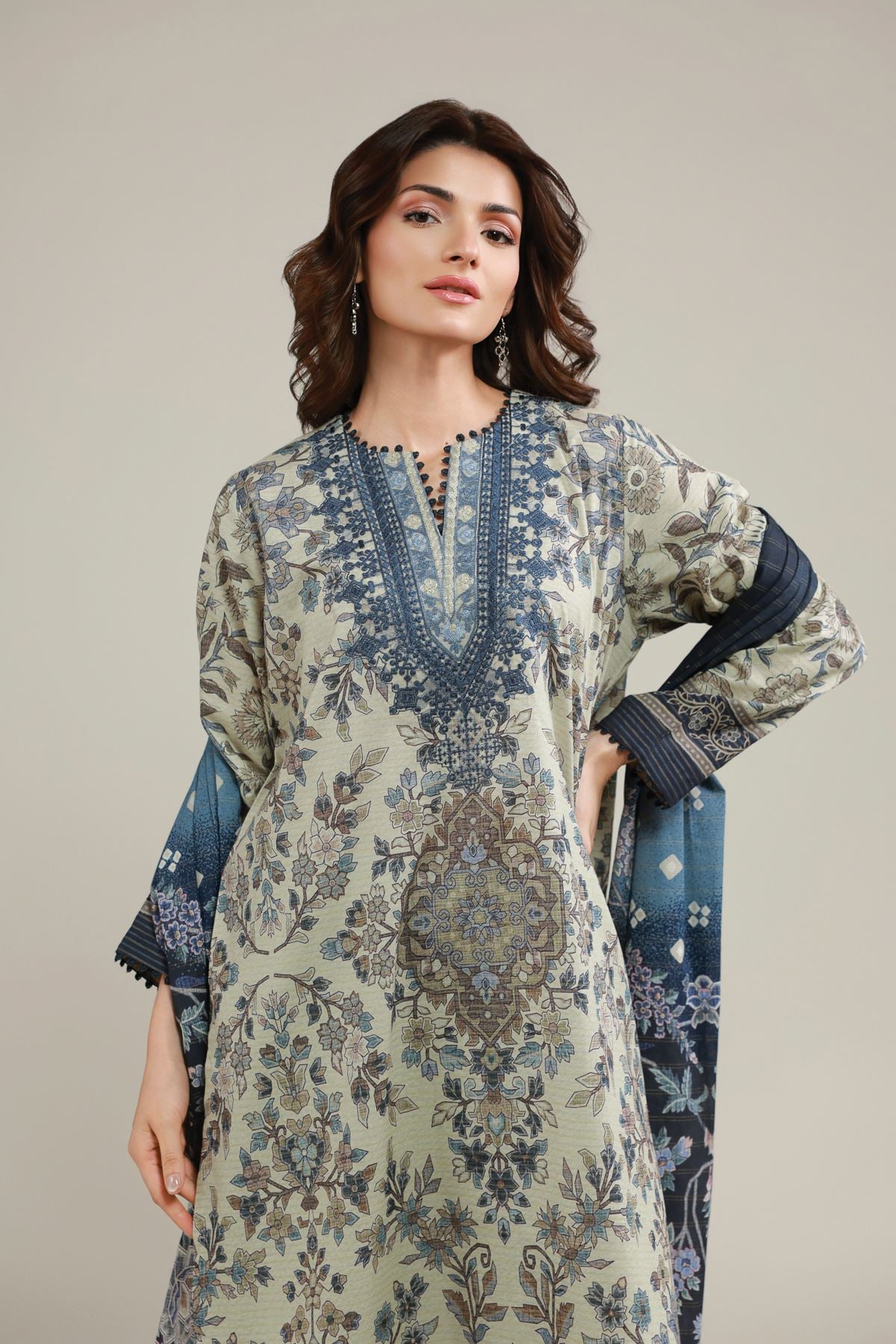 Printed Messuri Tailored 3 Piece - 1-26-103-A-A-VG