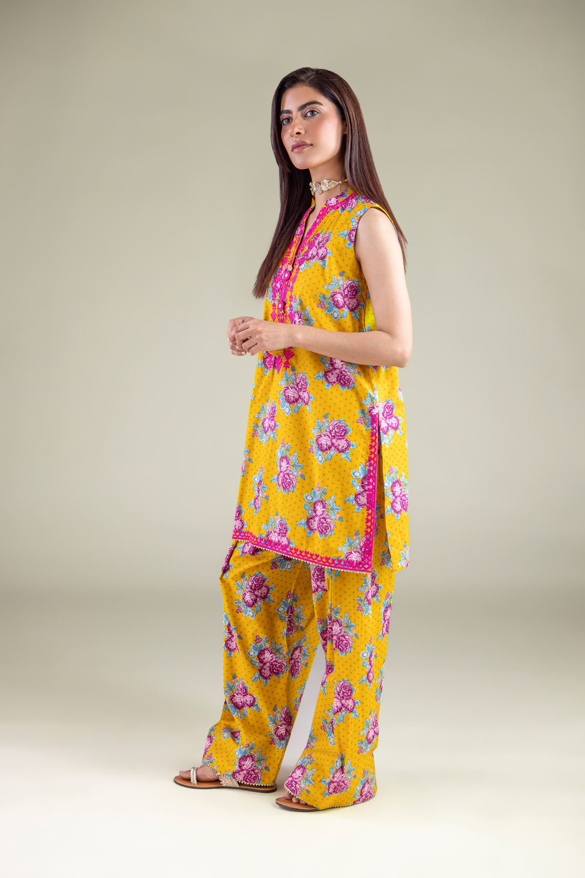 Embroidered Cambric Shalwar - 1-26-122-A-F-VG