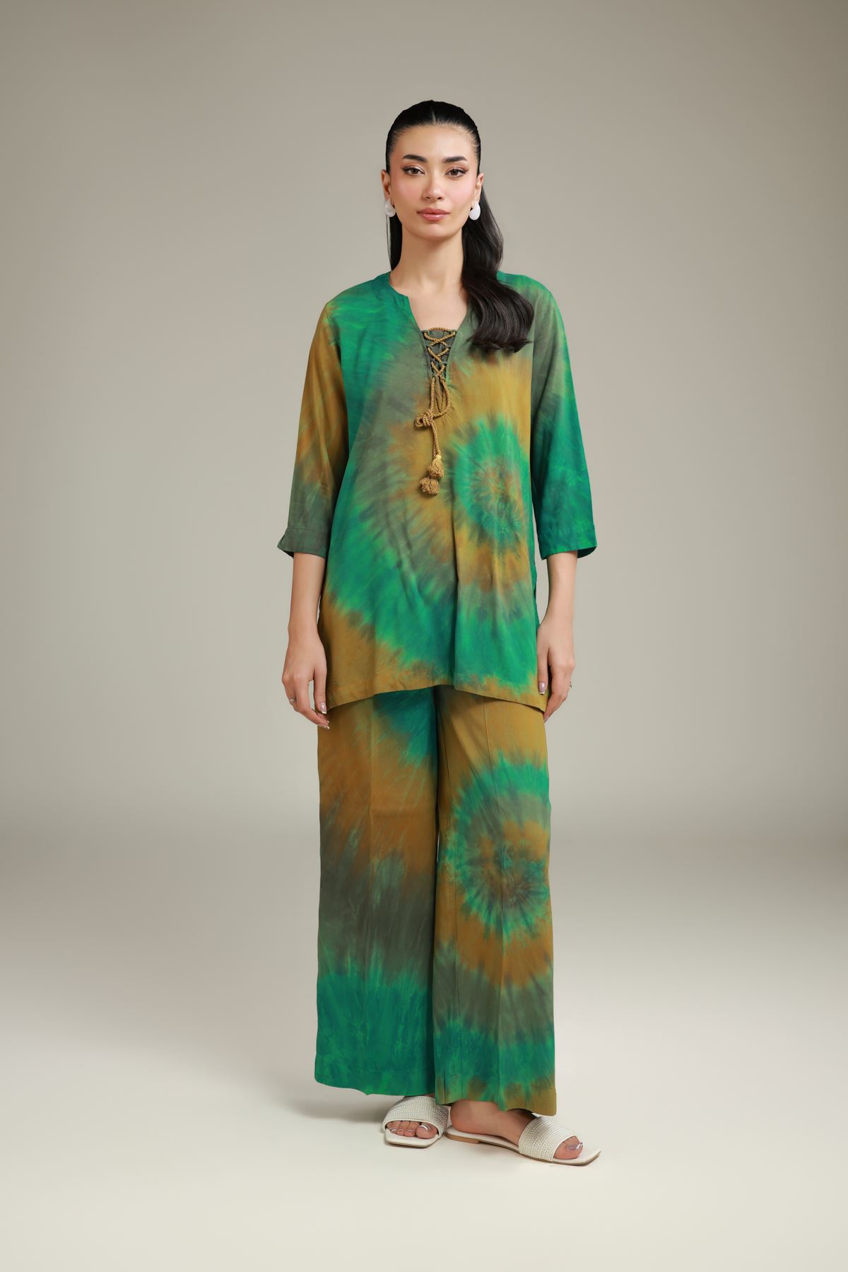 Printed Cotton Viscose Printed Co-ord Set - 26-02-1E13-02TA-VG