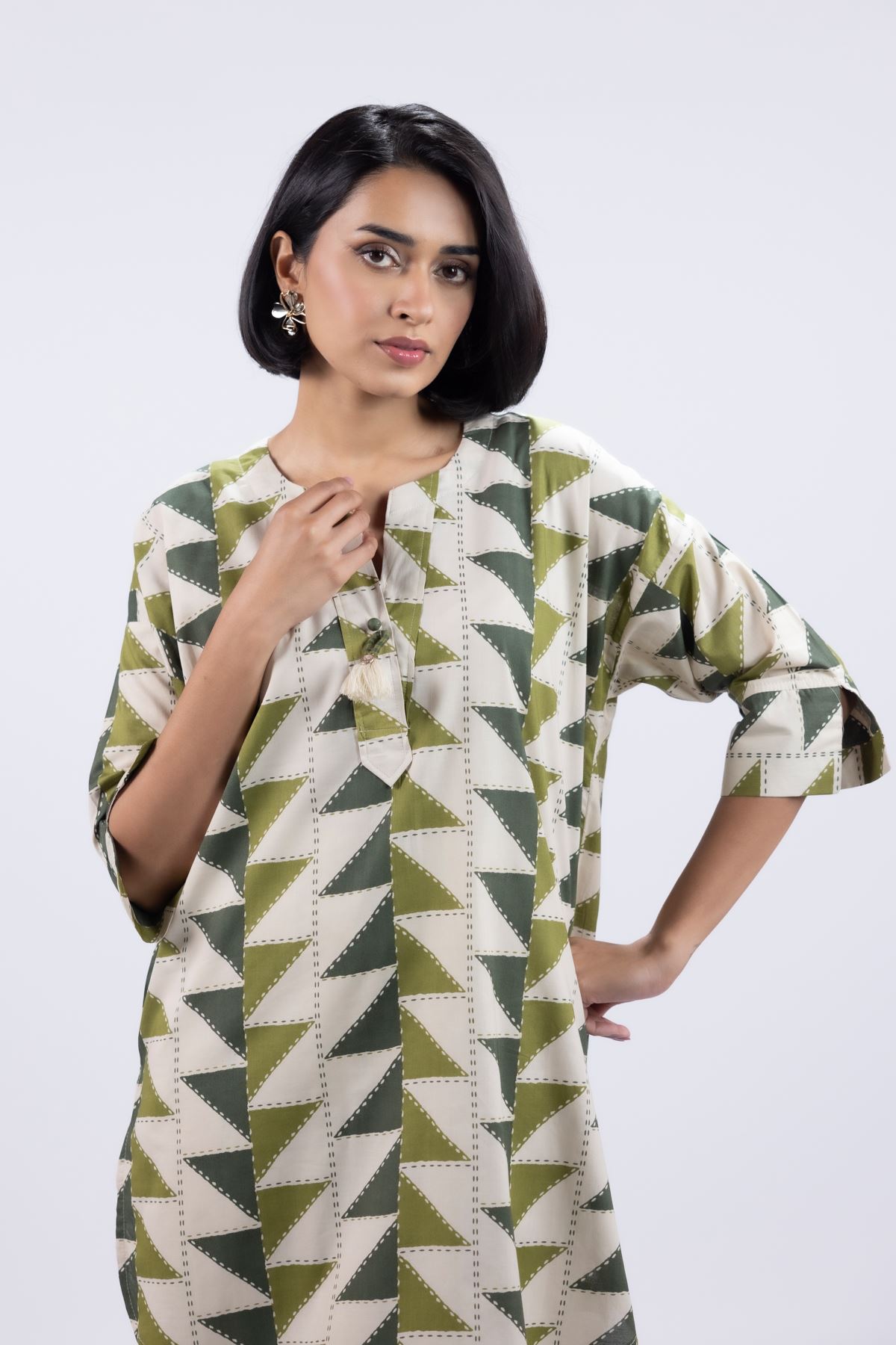 Printed Cambric Kurta - ST25086A-VG