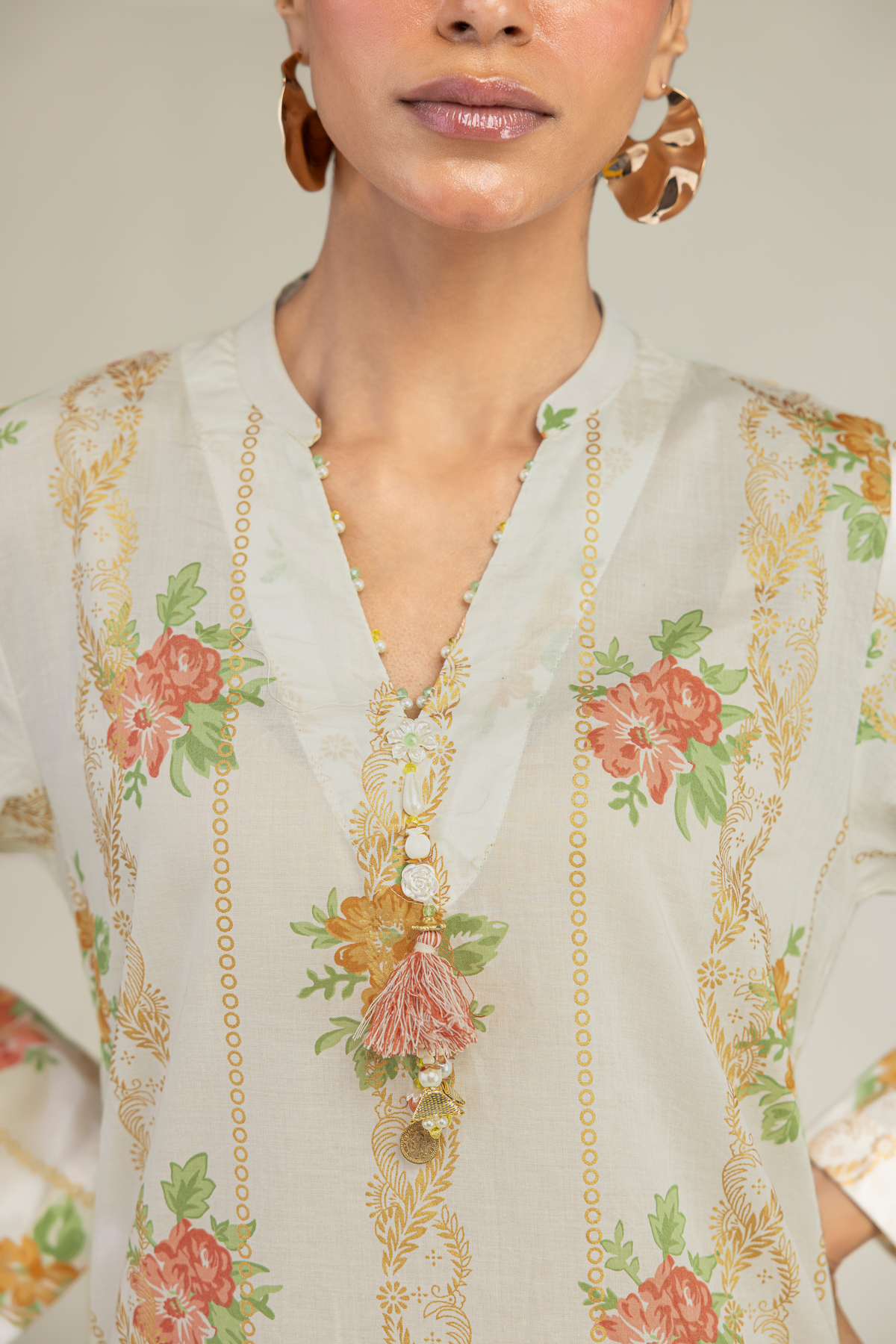 Printed Cambric Long Cambric Kurta - 1-26-212-A-E1-VG