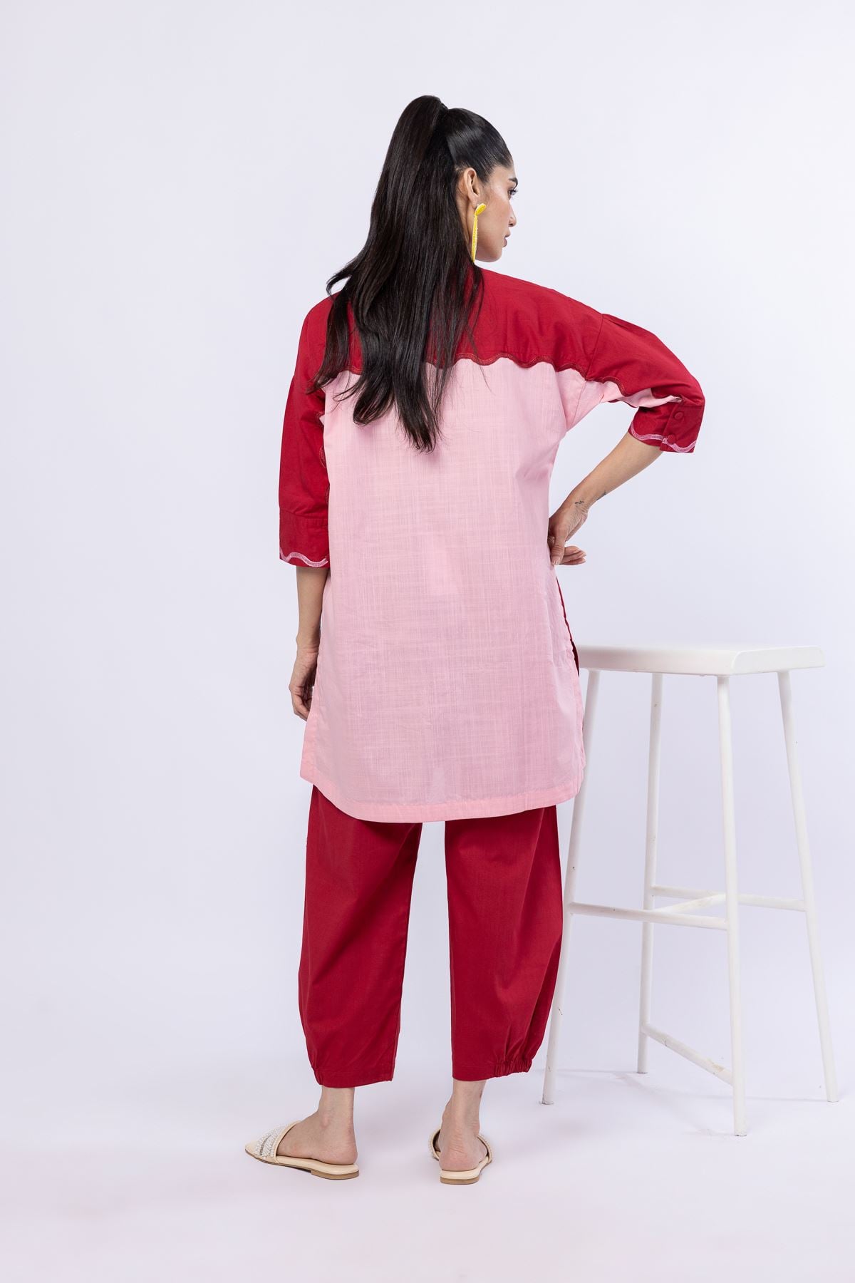Embroidered Crosshatch Poplin Kurta - 25-10-11E1-09TB-VG