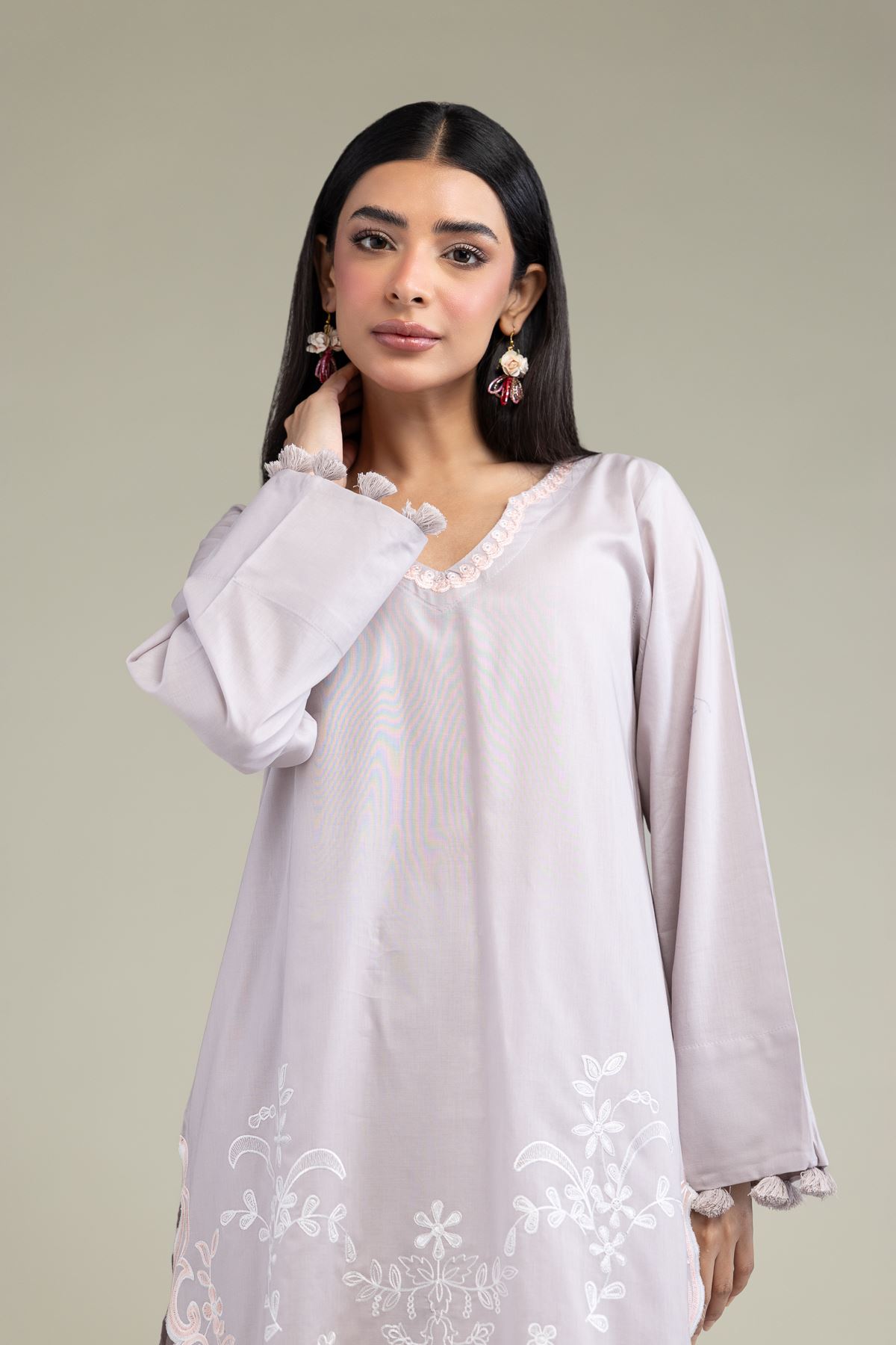 Embroidered Cambric Floral Cambric Kurta - 1-26-247-A-J1-VG