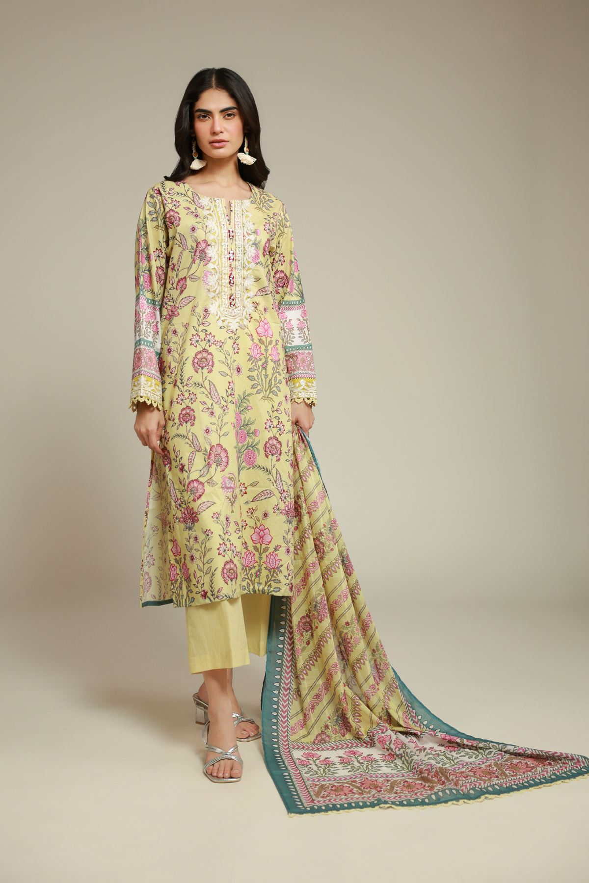 Embroidered Textured Lawn Tailored Lawn 3-Piece - T-A22-26-112FH1-VG