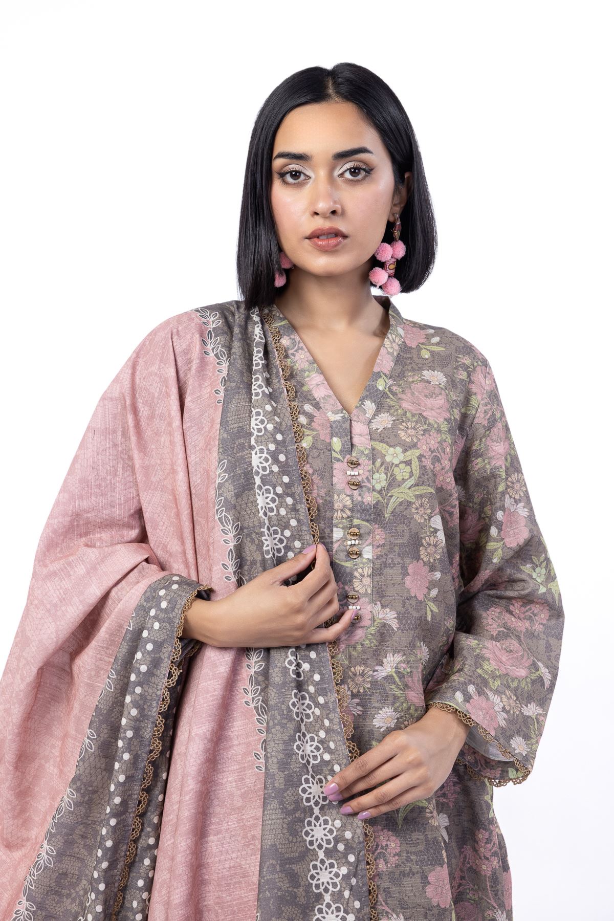 Printed Light Khaddar Tailored 3 Piece - LKW45BST-VG
