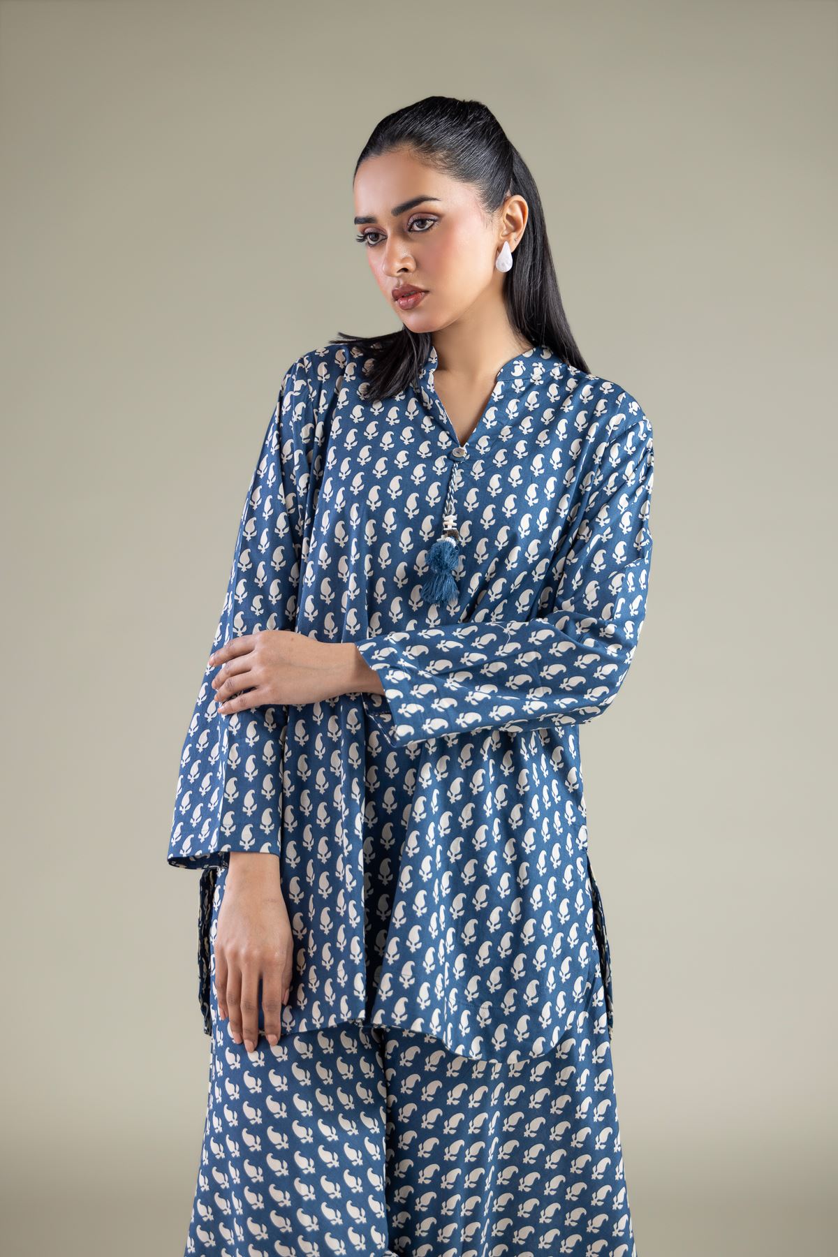 Printed Cambric Geometric Cambric Suit - 1-26-145-A-C-VG