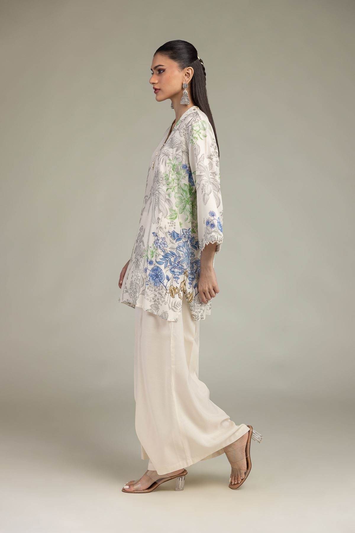 Embroidered Raw Silk Raw Silk Pants - 2-26-208-A-G1-VG