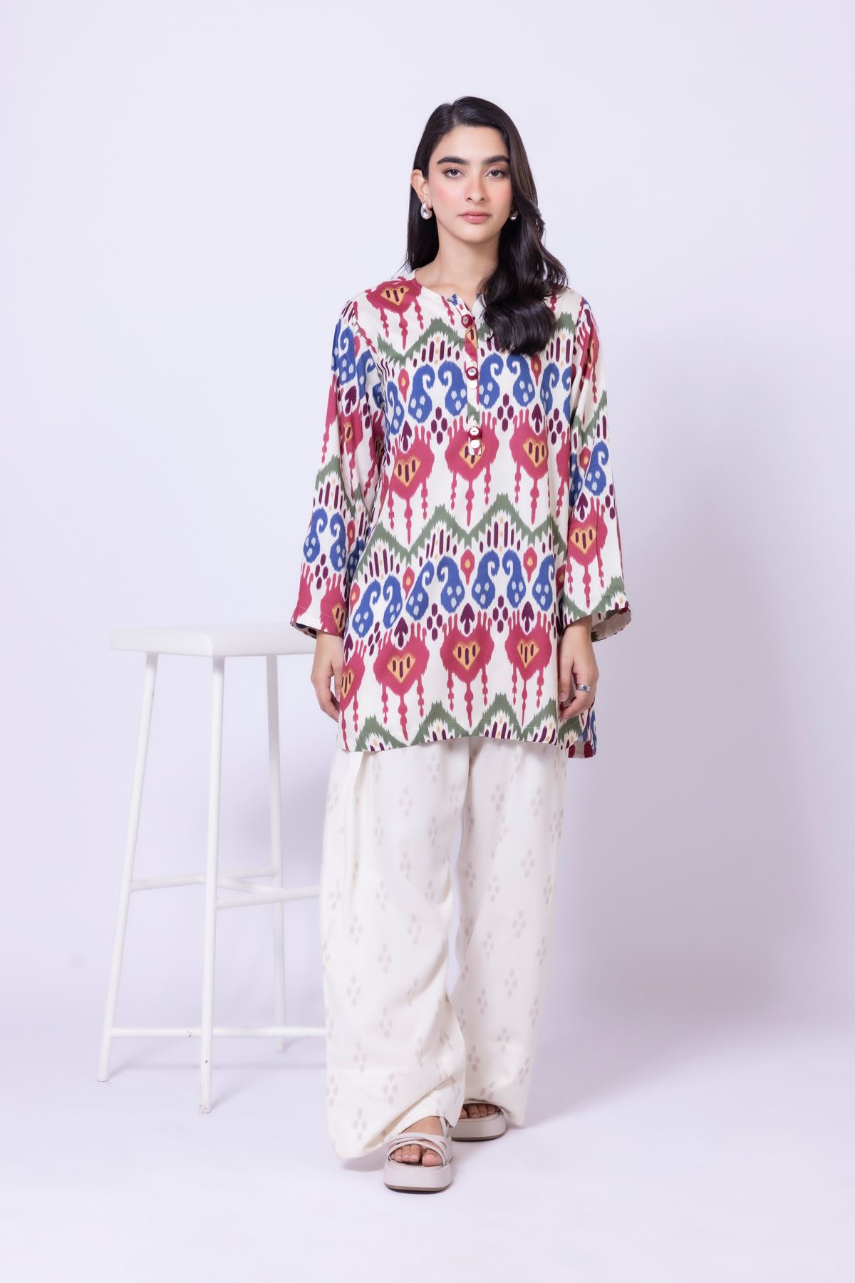 Printed Viscose Silk Kurta - 25-09-9S1-06TA-VG