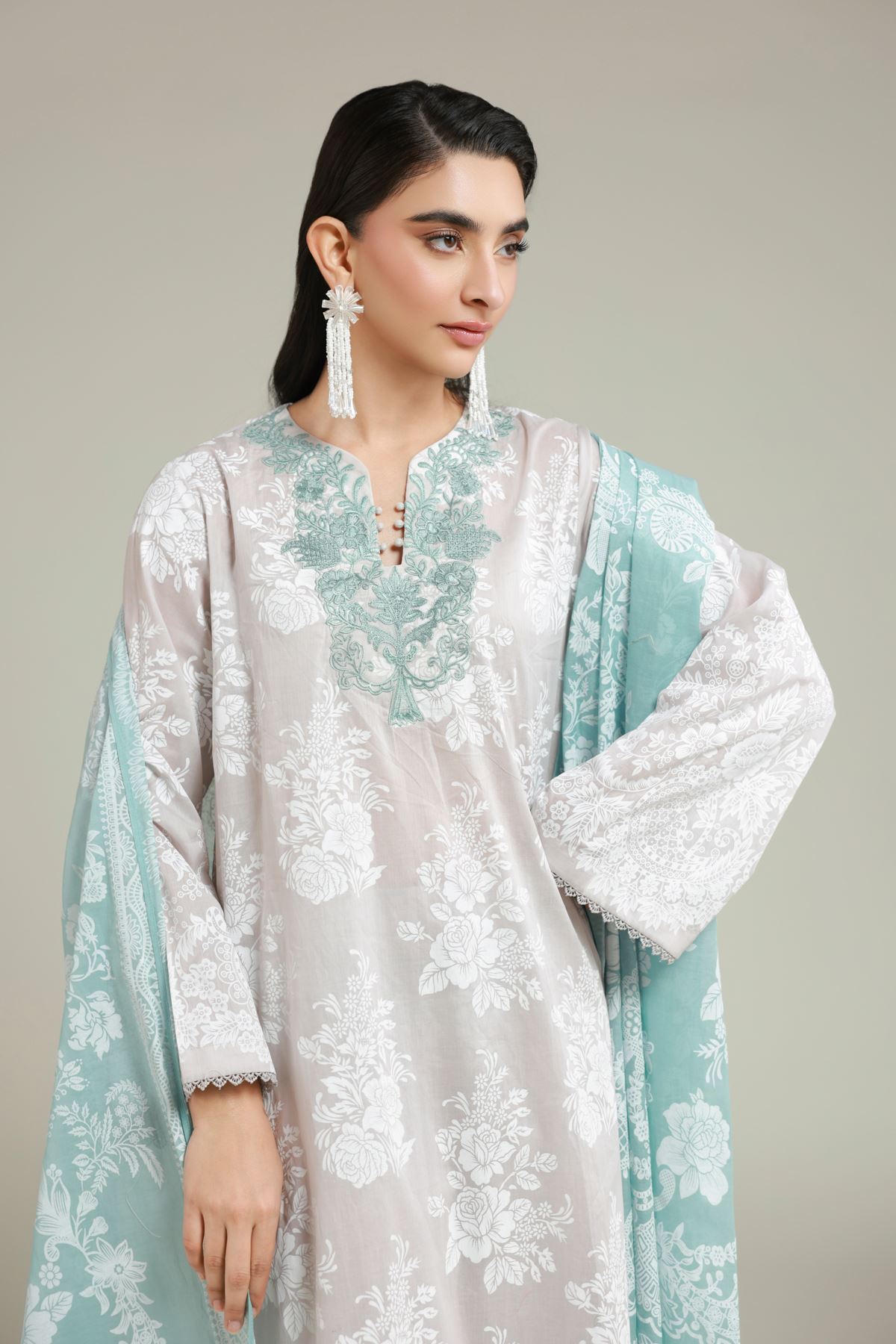 Embroidered Lawn Tailored 3 Piece - R-LCP18407-A-VG