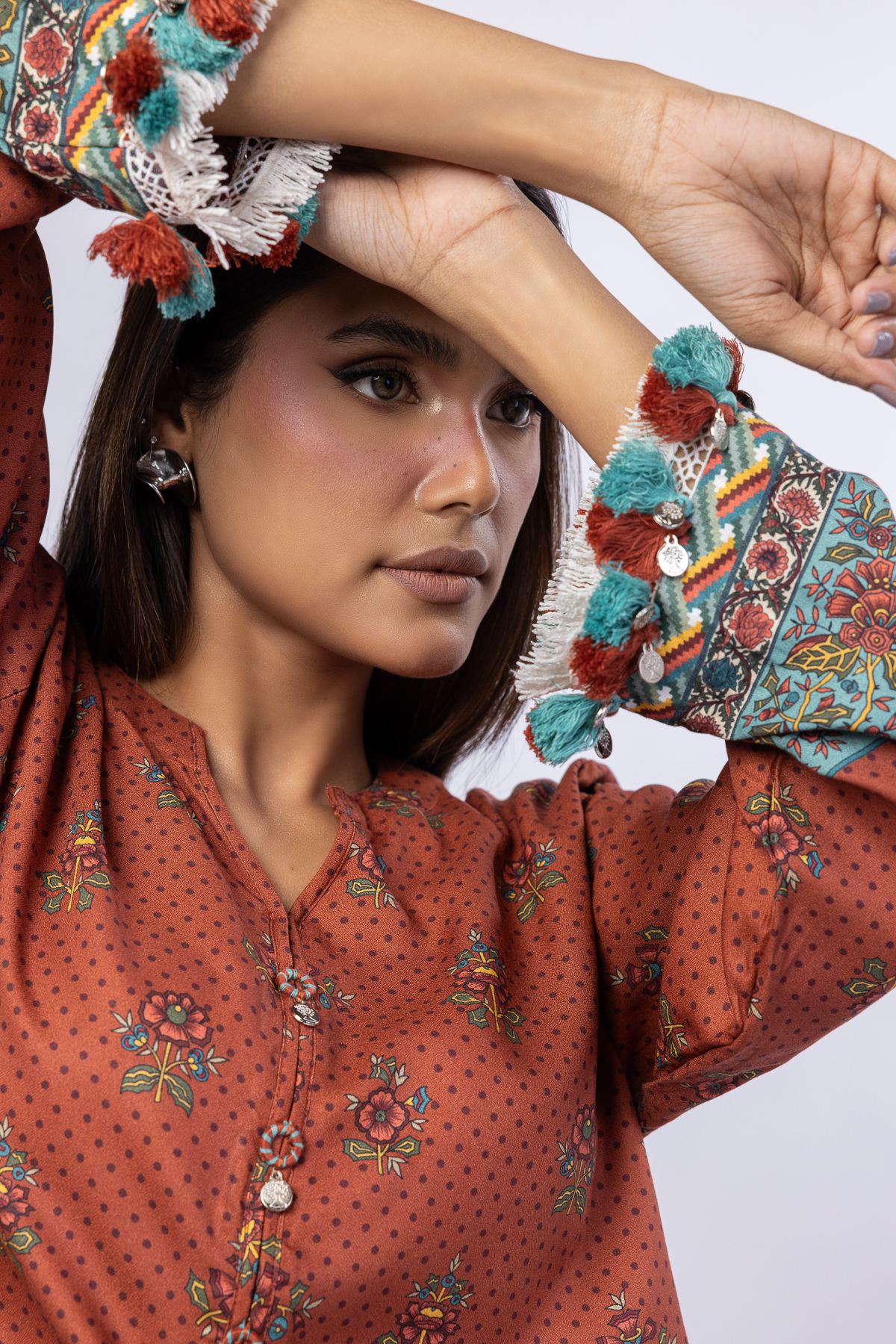 Printed Viscose Crepe Kurta - 25-09-9S1-04TA-VG