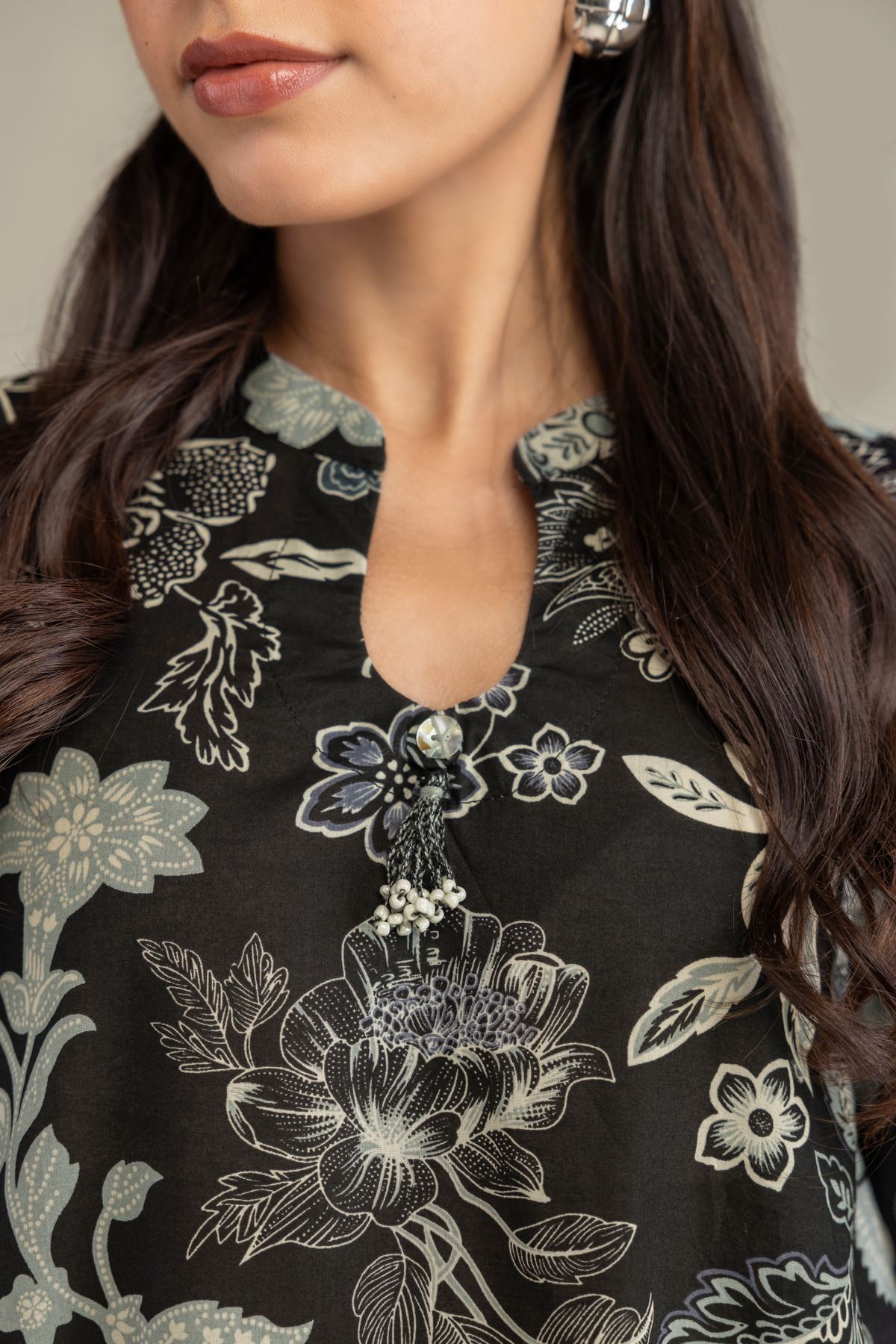 Printed Cambric Black Cambric Kurta - 1-26-243-A-D2-VG