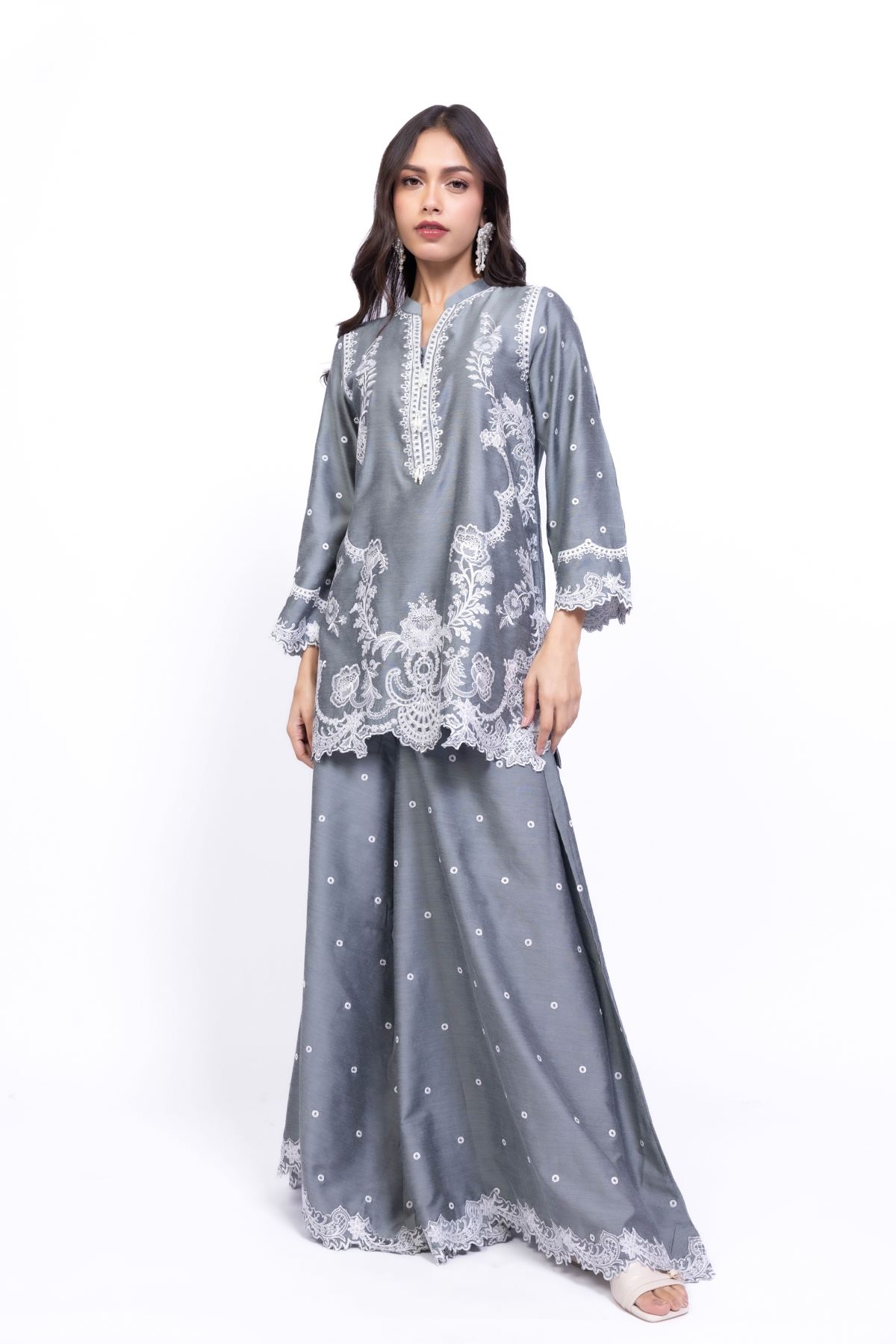 Embroidered Raw Silk Kurta - 25-10-12E6-04TA-VG