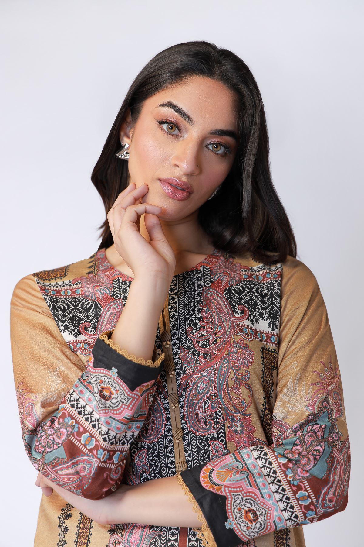 Printed Cotton Dobby Kurta - 25-07-7E8-11TA-VG