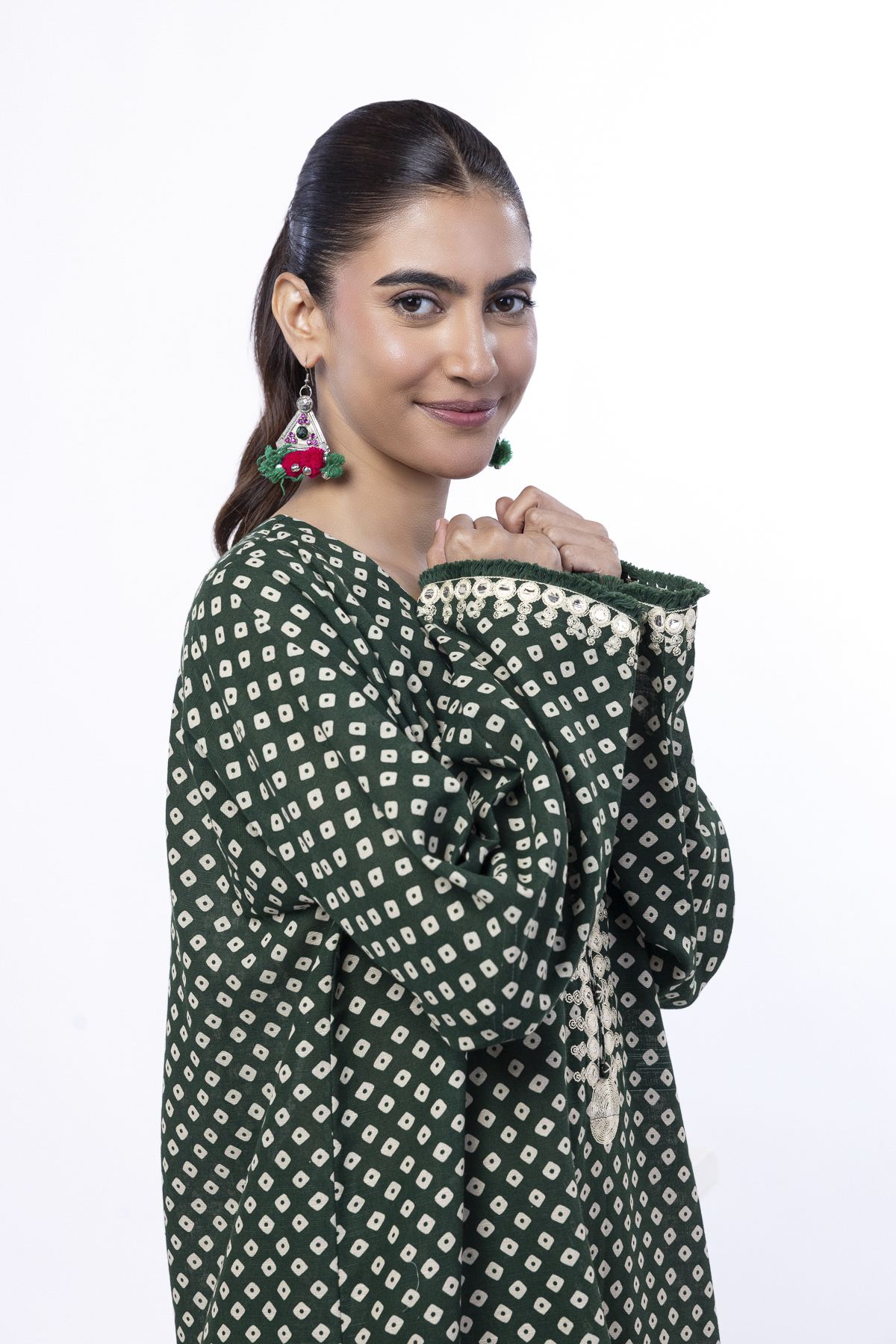 Embroidered Khaddar Fabrics 2 Piece | Top and Bottom - KN42YA-VG