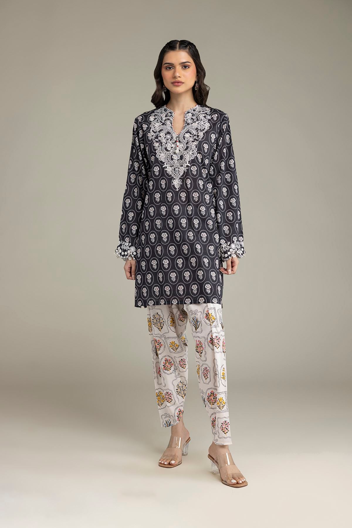 Embroidered Lawn Fabrics 2 Piece | Top and Bottom - A22-26-209FB1-VG