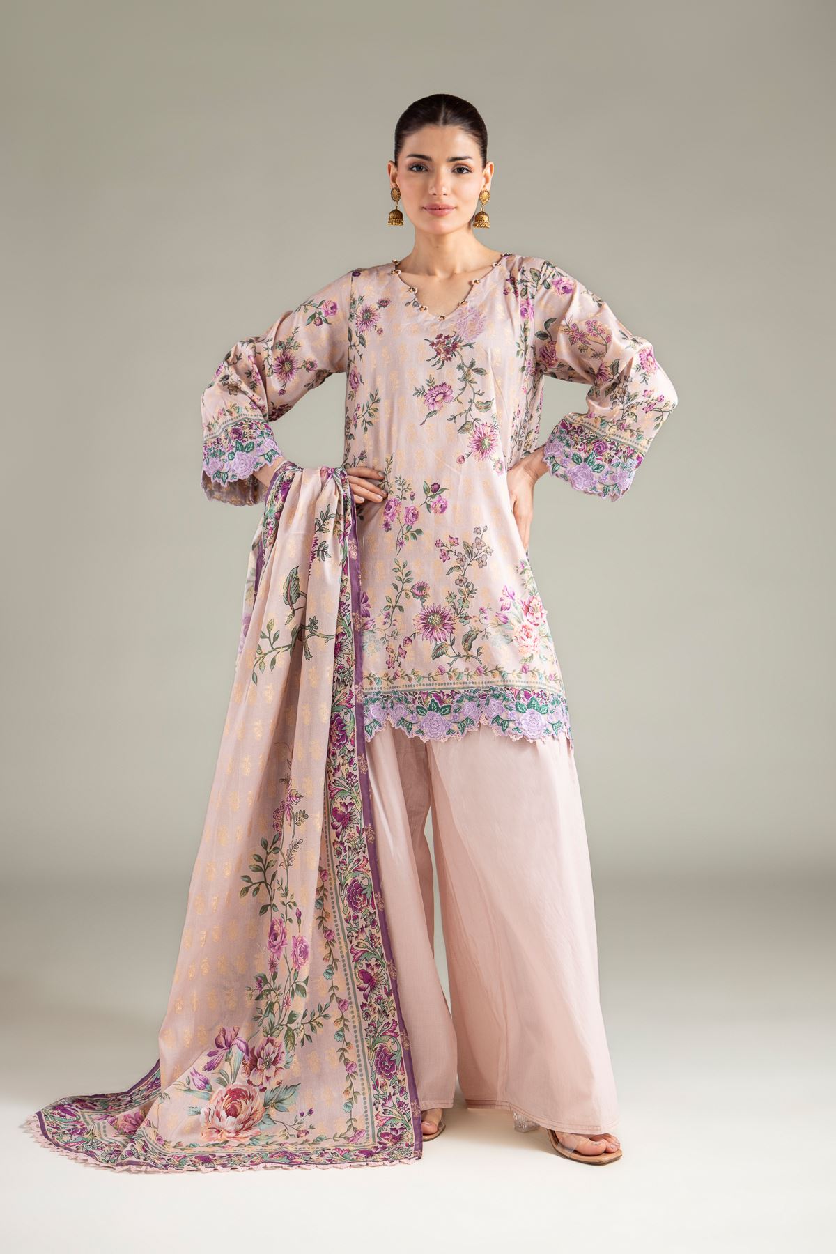 Embroidered Jacquard Fabrics 3 Piece - A33-26-210FJ1-VG