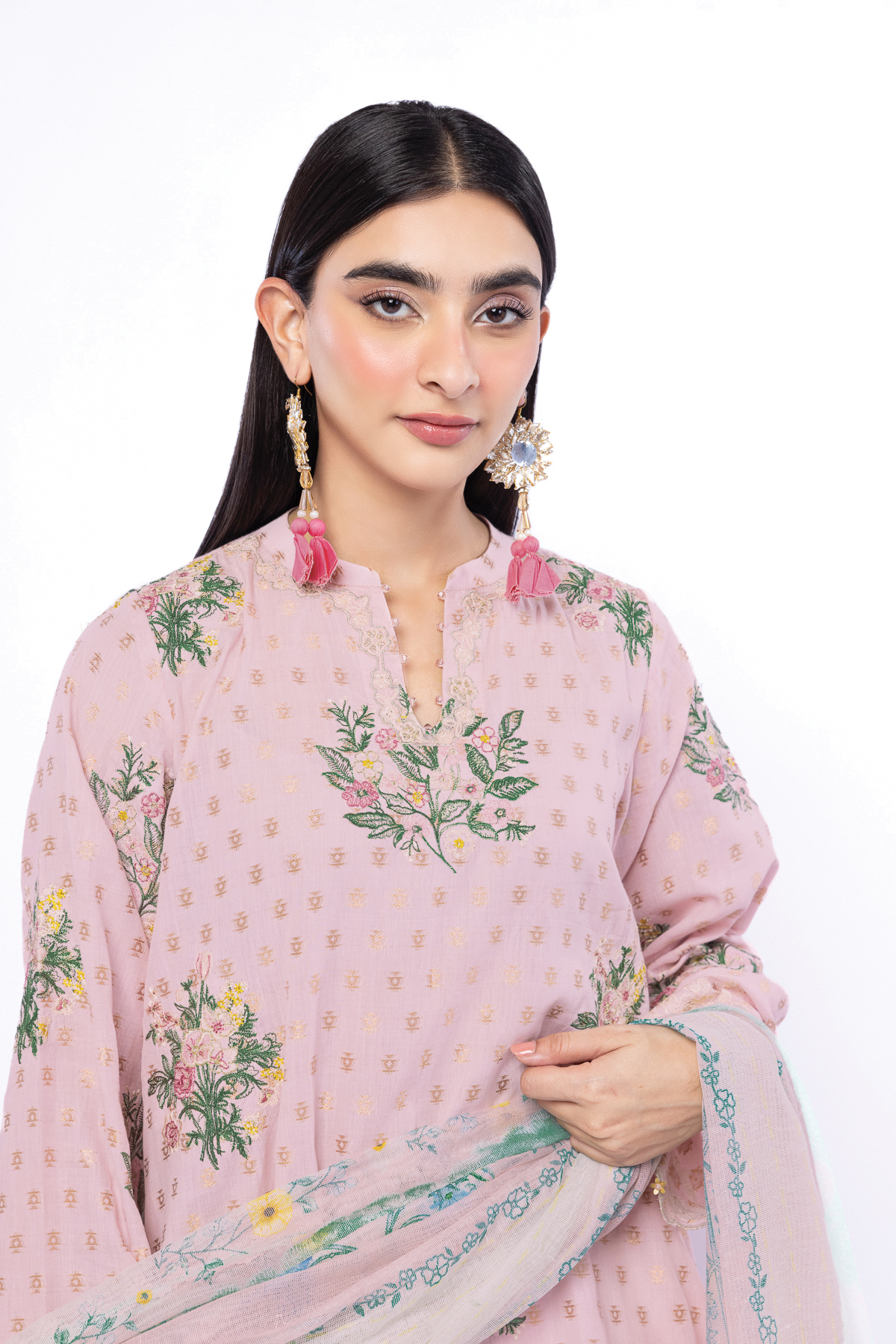 Embroidered Jacquard Tailored 3 Piece - T-A33-26-107FG-VG
