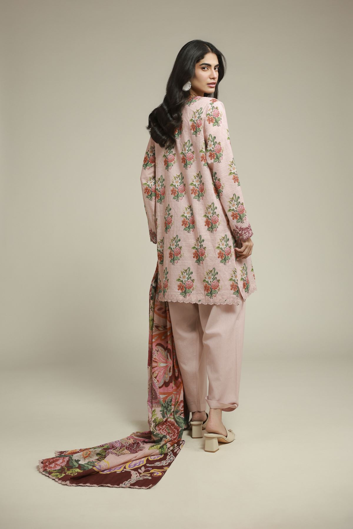 Embroidered Mesuri 3-piece Tailored Set - T-A22-26-112FI2-VG
