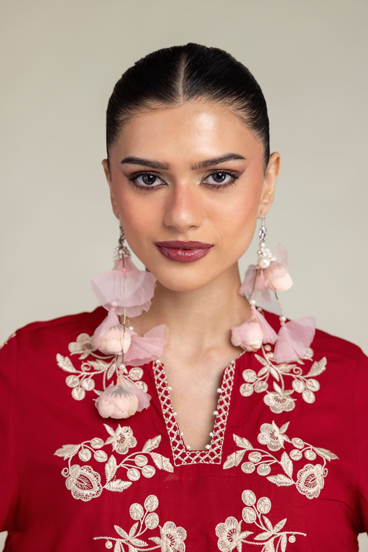 Embroidered Raw Silk Red Silk Kurta - 1-26-245-A-D2-VG
