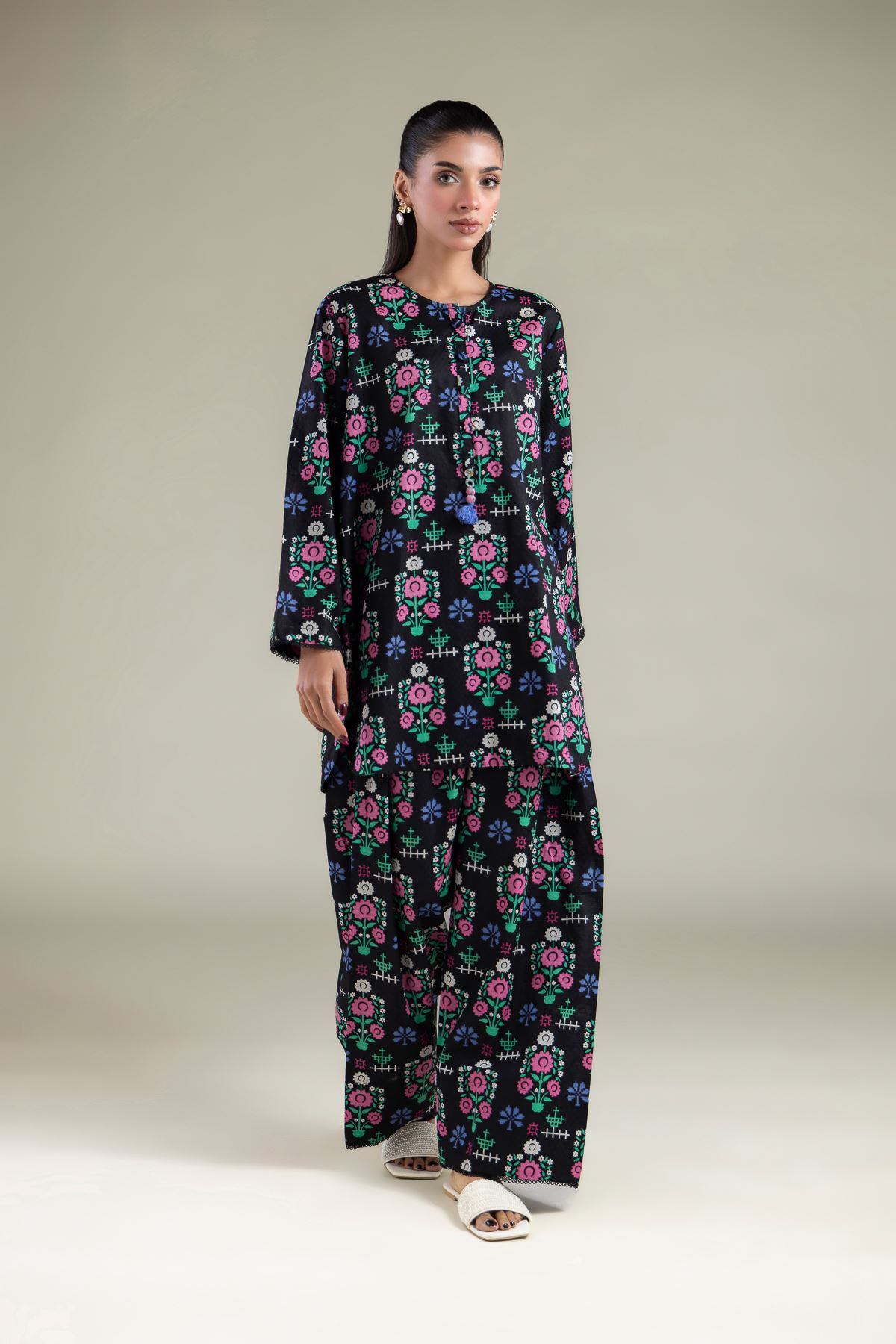 Printed Cotton Dobby Shalwar - 1-26-101-A-B-VG
