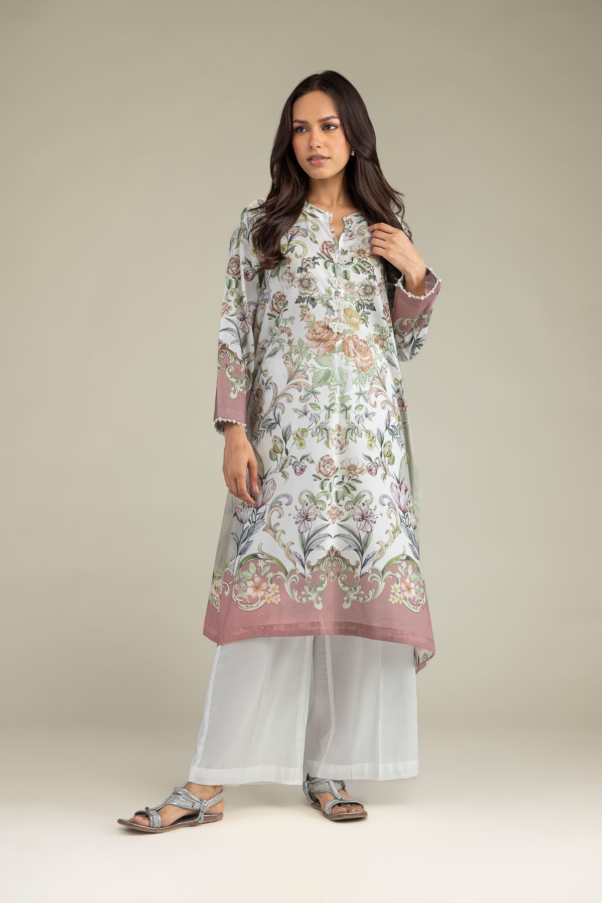 Printed Cambric Solid Cambric Pants - 1-26-102-A-F-VG
