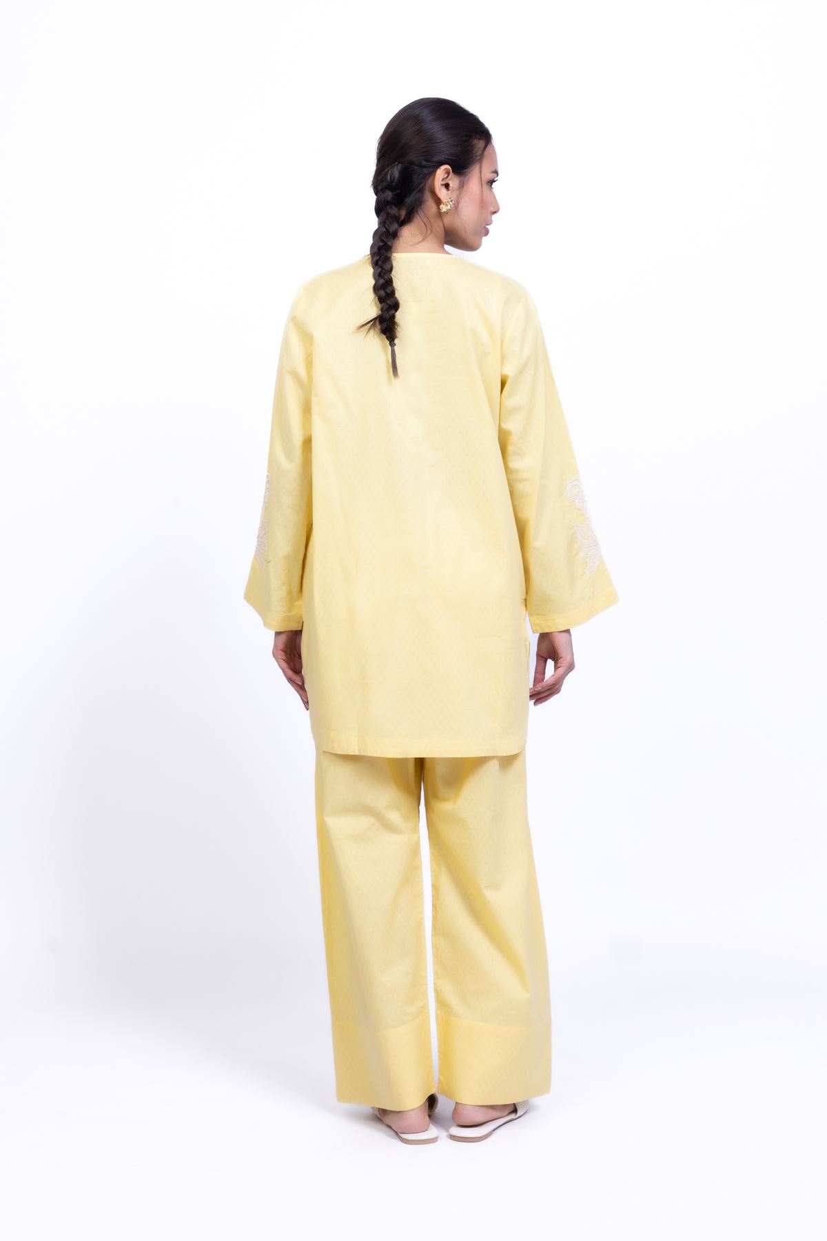 Embroidered Cotton Dobby Floral Threadwork Kurta - 1-26-137-A-A-VG