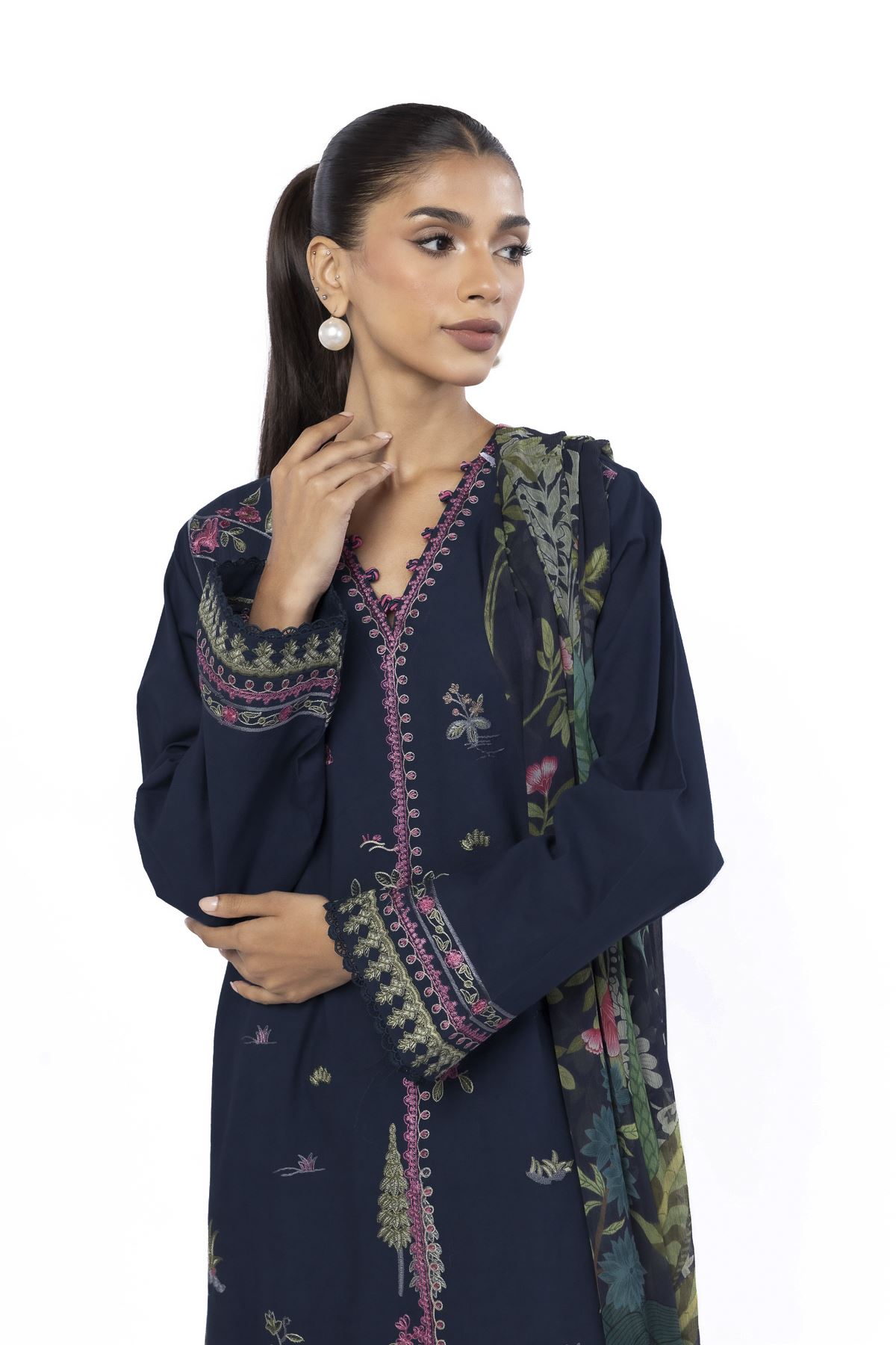 Embroidered Cambric Tailored 3 Piece - 1-26-103-A-A-VG