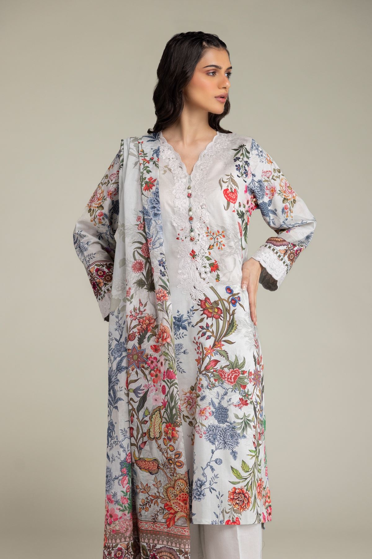 Embroidered Cambric Floral Tailored 3-Piece - 1-26-301-B-I1-VG