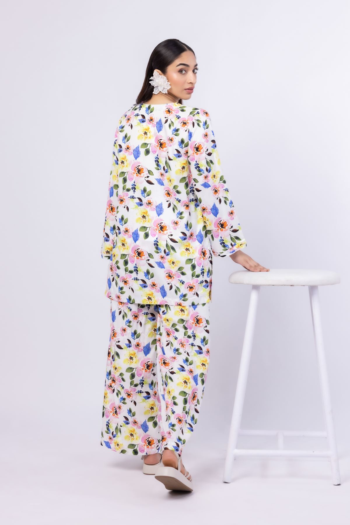 Printed Viscose Plain Weave Kurta - 25-09-10E2-12TA-VG