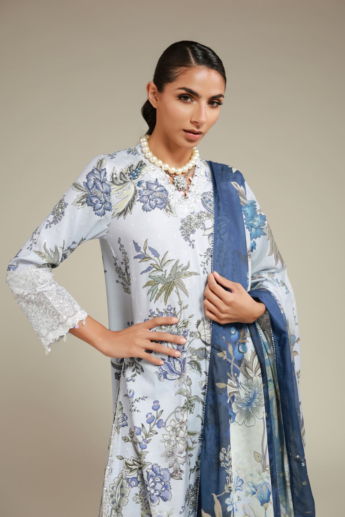 Printed Mesuri Dupatta - 25-12-12S4-09TA-VG