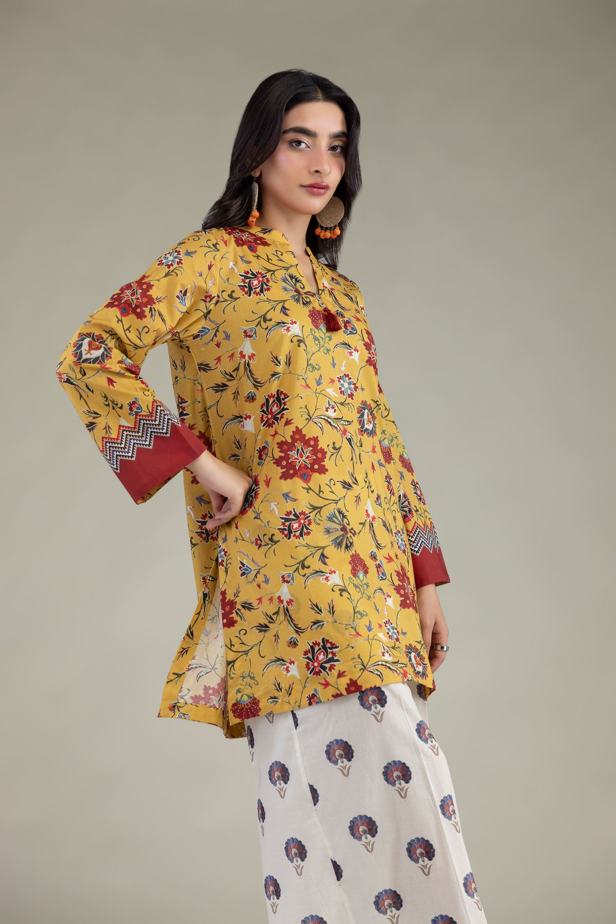 Printed Cambric Short Cambric Kurta - 1-26-250-B-H1-VG