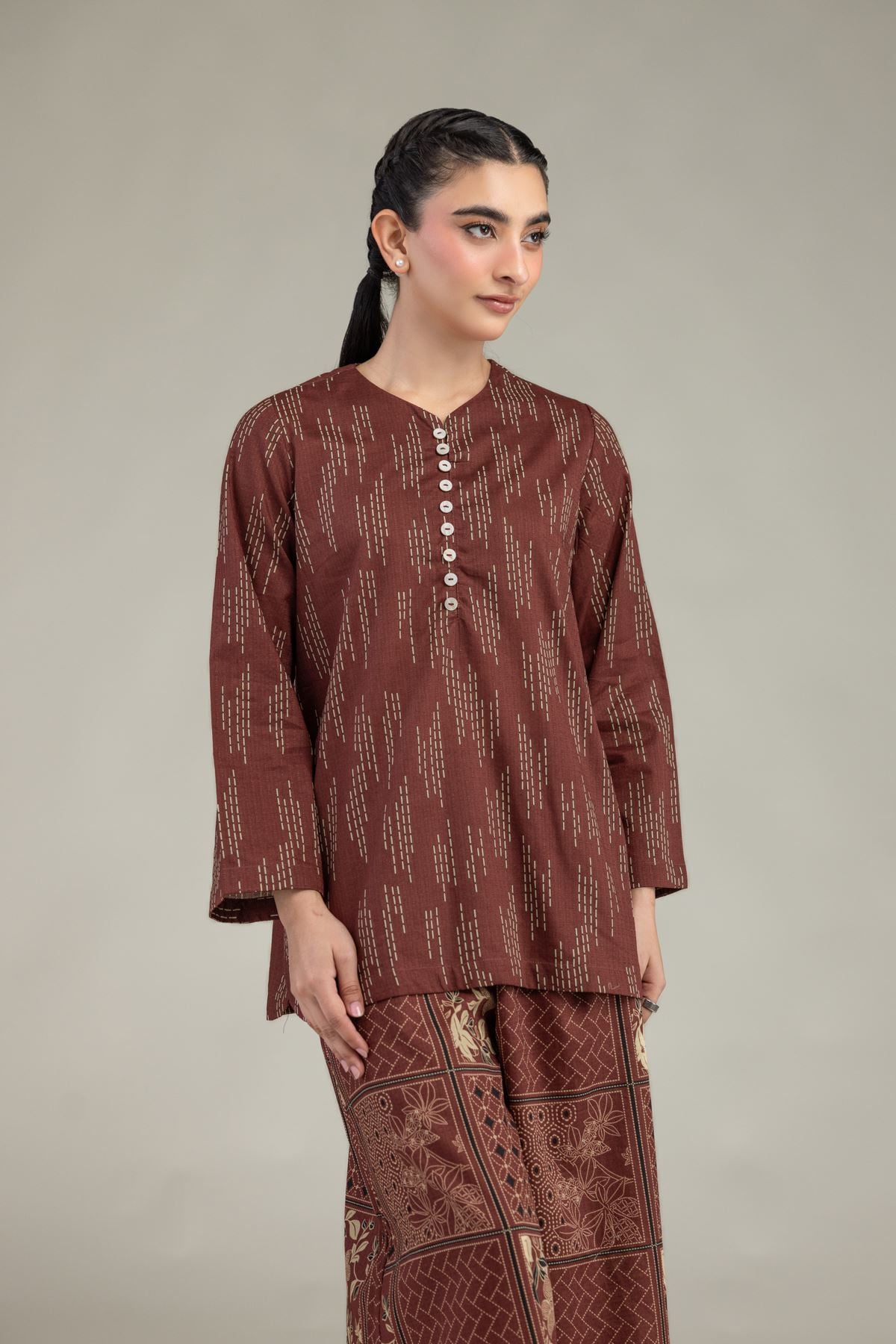 Printed Cotton Dobby Cotton Short Kurta - 1-26-212-A-J1-VG