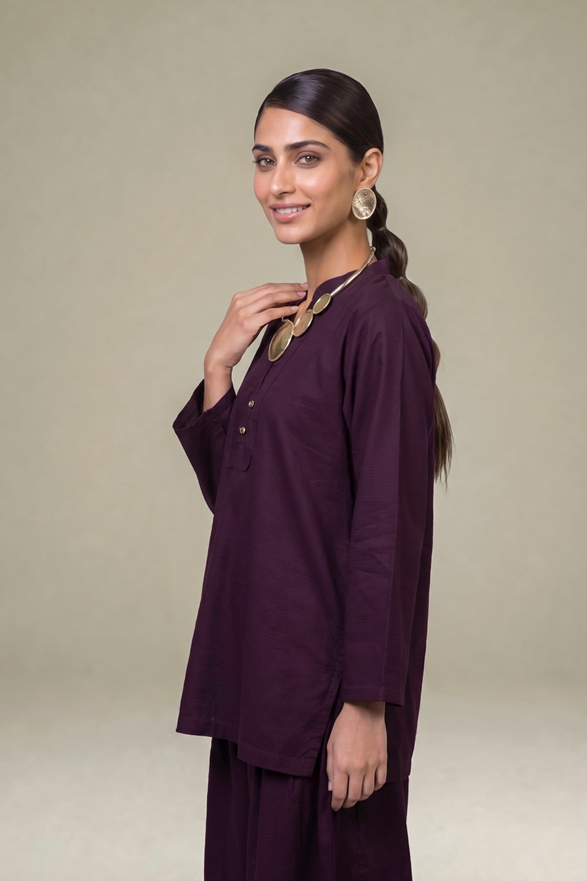 Dyed Cotton Dobby Tailored 2-Piece Set - 2-26-308-A-G1-VG
