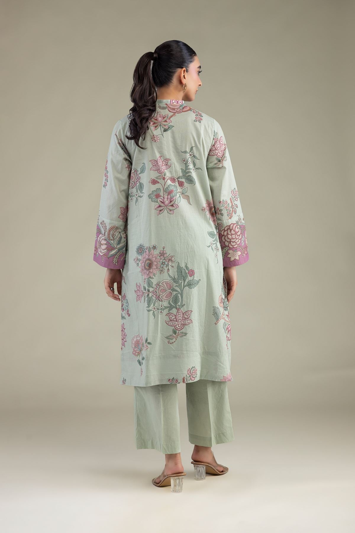 Printed Cambric Floral Cambric Kurta - 1-26-316-A-D1-VG