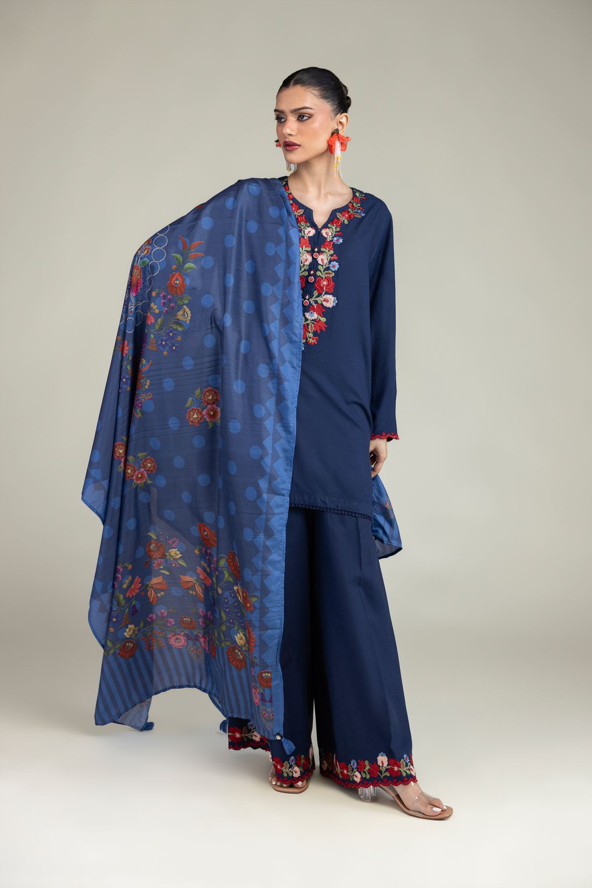 Embroidered Polyester Silk Silk Embroidered Dupatta - 1-26-203-A-E1-VG