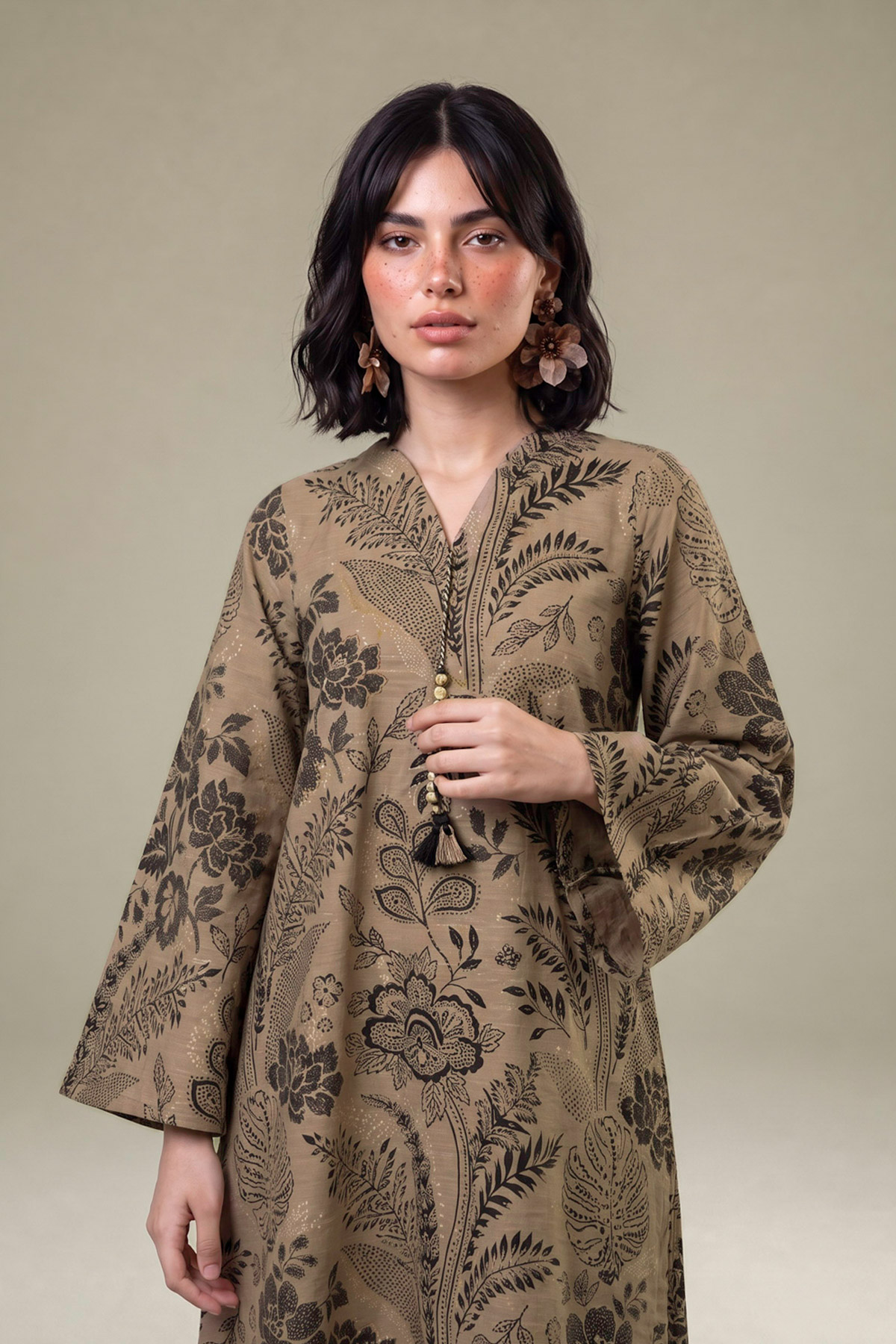Printed Light Khaddar Tailored 2-Piece Set - 2-26-308-A-G1-VG
