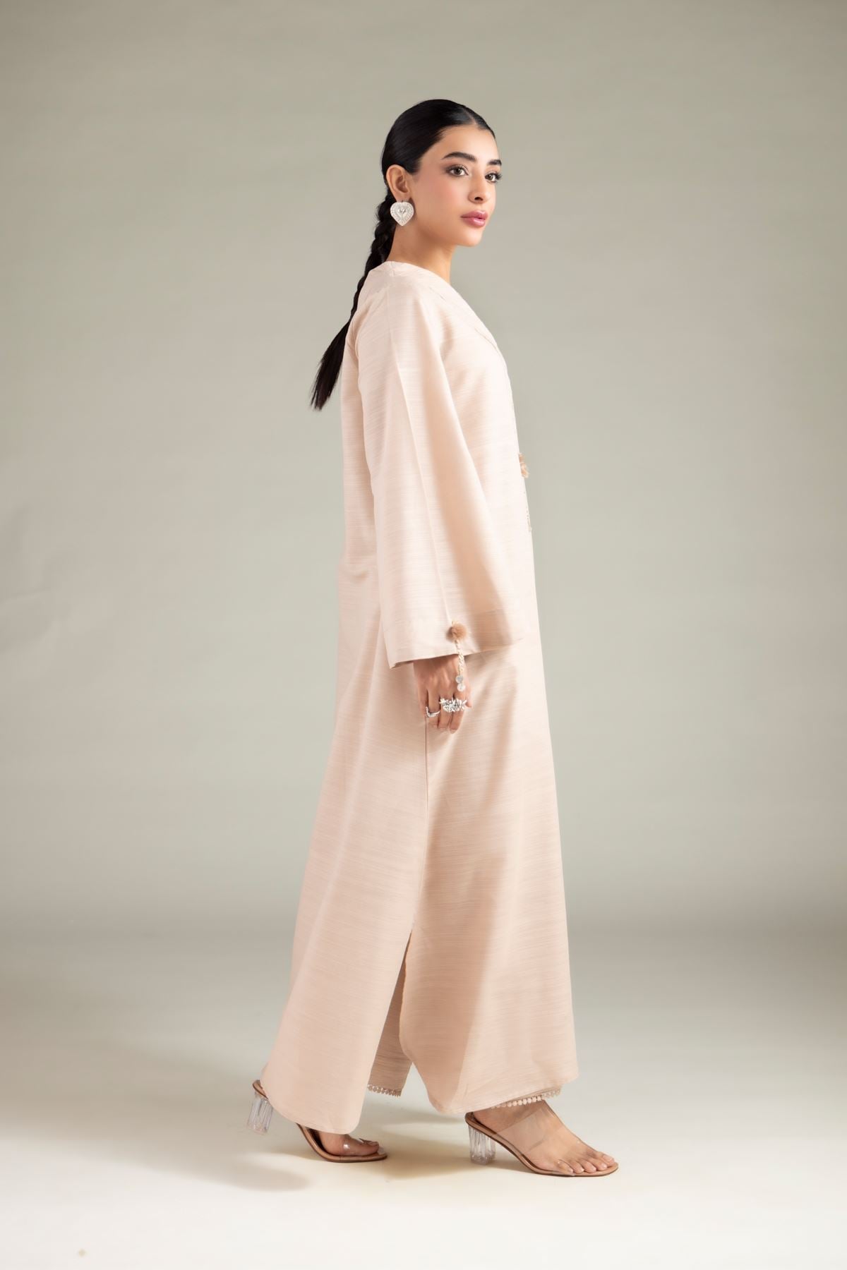 Dyed Textured Cotton Solid Straight Shalwar - 1-26-109-B-E-VG