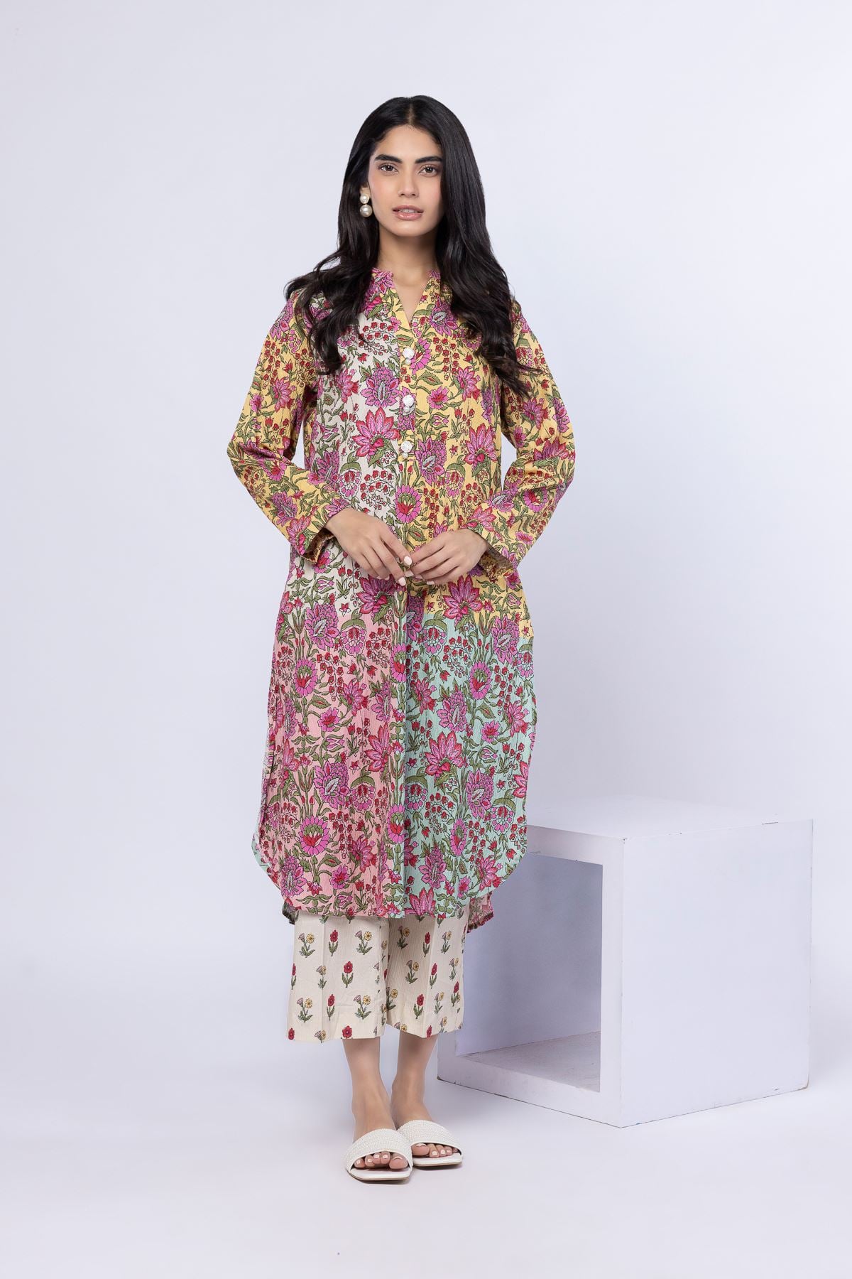Printed Ripple Crinkle Pants - 25-09-9S2-03BA-VG