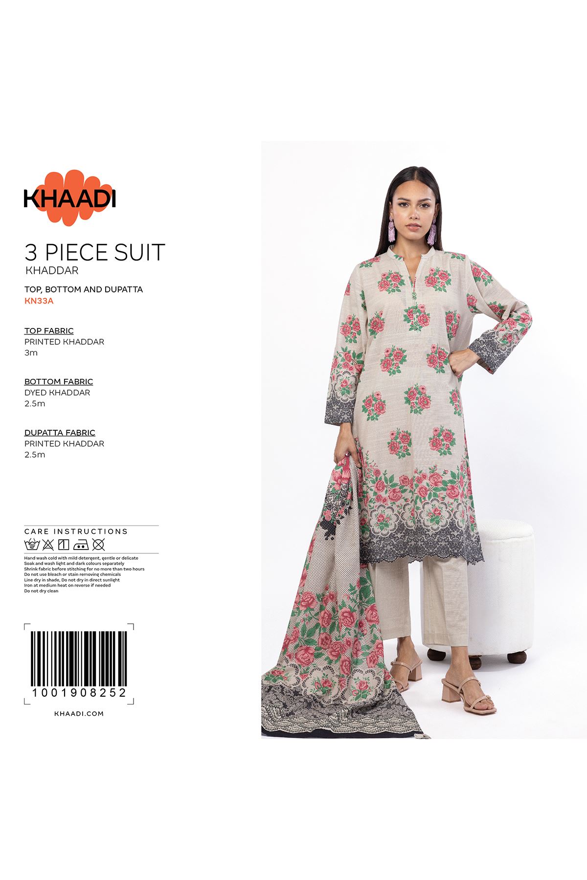 Printed Khaddar Fabrics 3 Piece - KW38A-VG