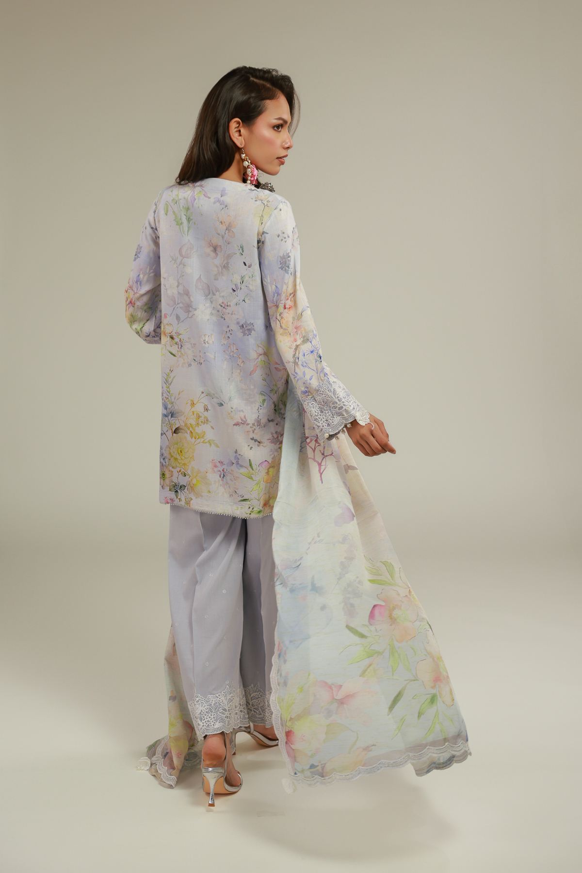 Embroidered Raw Silk Floral 3-Piece Set - A33-26-106FC-VG